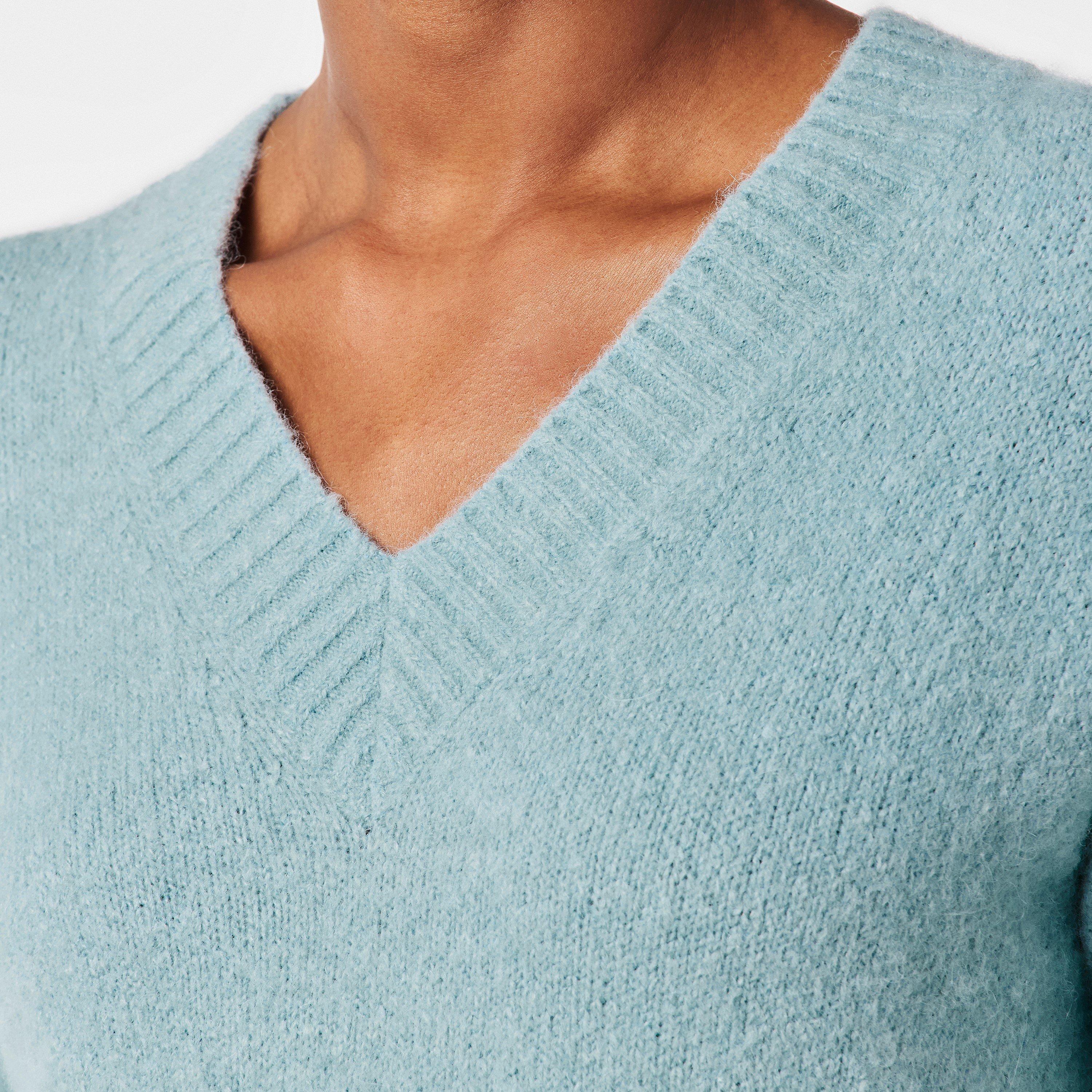 Light Blue - Weekend Max Mara - Women's Visita V-Neck Jumper - 5
