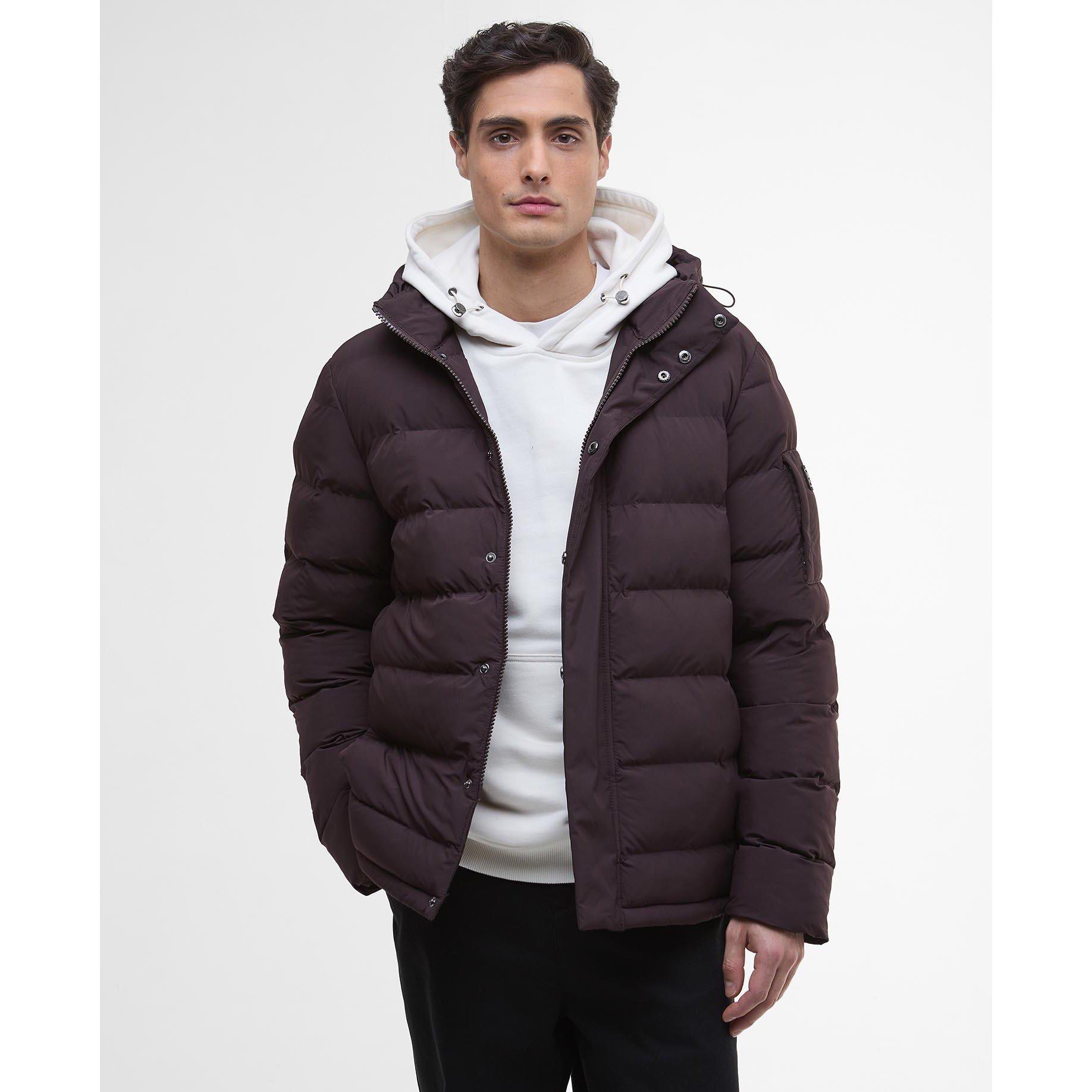 Java Red RE91 - Barbour International - Men's Daleson Hooded Long Sleeve Long Puffer Jacket - 2