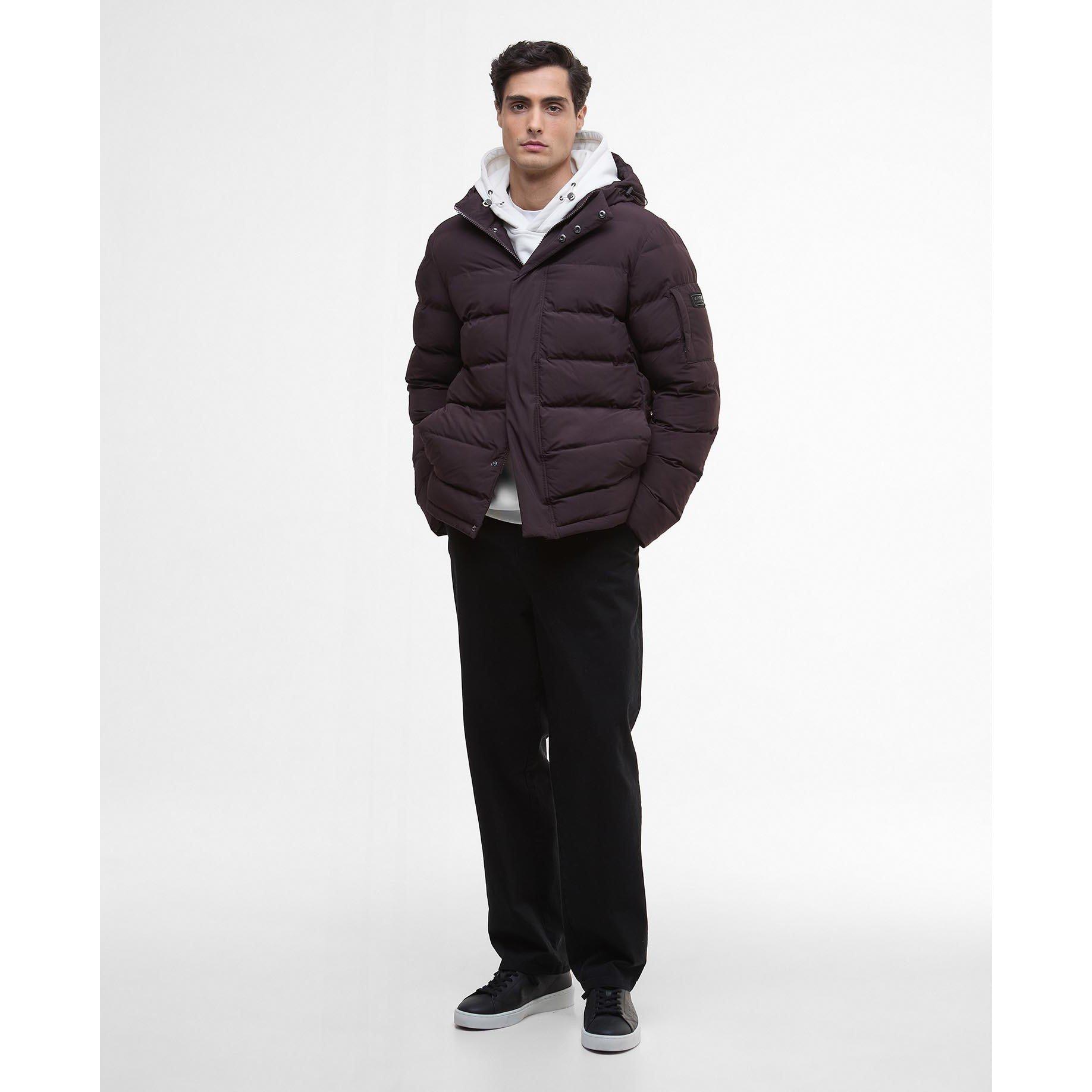 Java Red RE91 - Barbour International - Men's Daleson Hooded Long Sleeve Long Puffer Jacket - 7