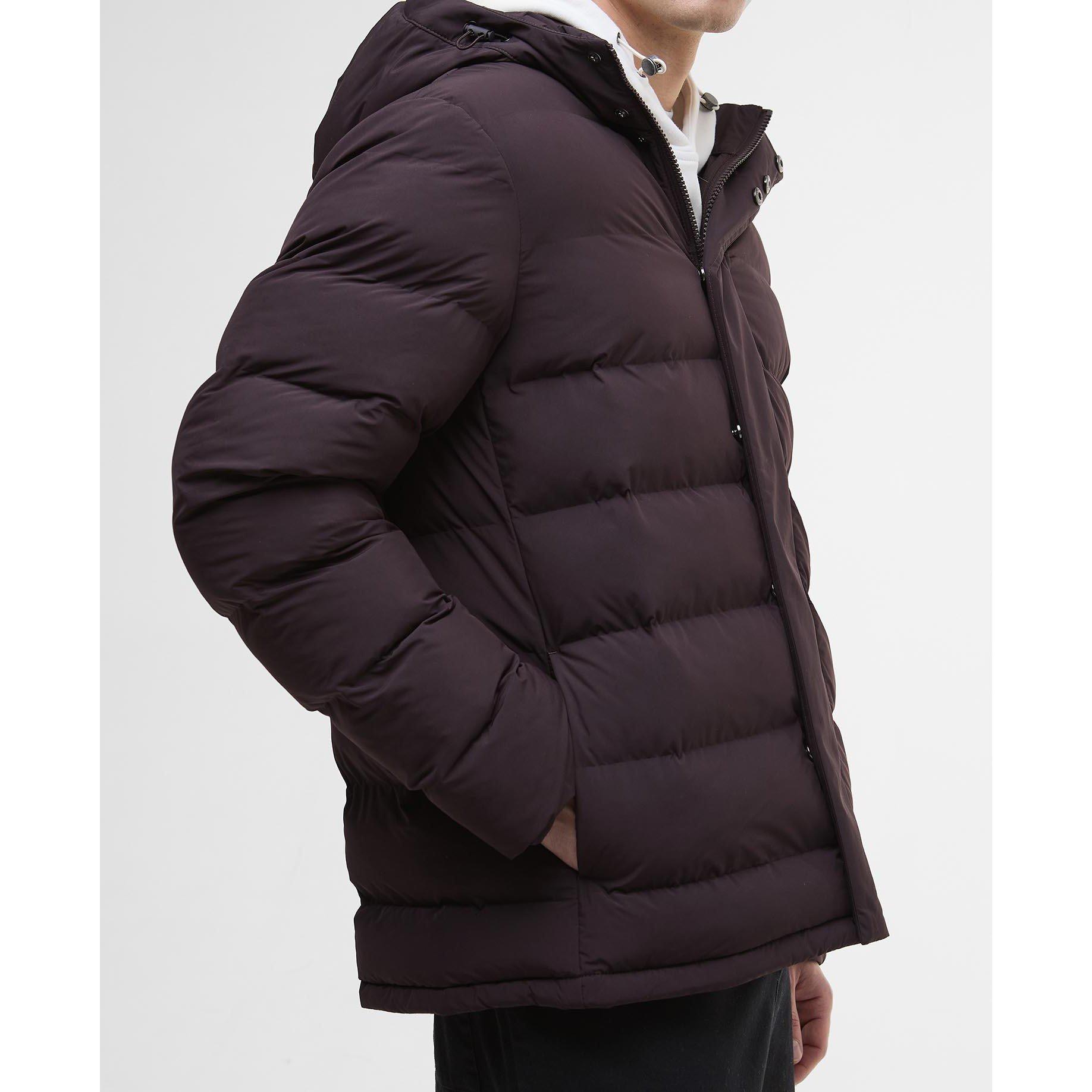 Java Red RE91 - Barbour International - Men's Daleson Hooded Long Sleeve Long Puffer Jacket - 6