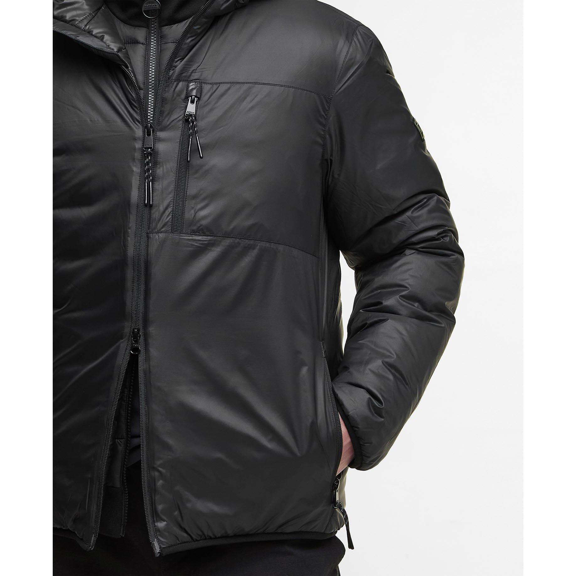 Black BK11 - Barbour International - Men's Lumley Hooded Long Sleeve Full Zip Quilted Jacket - 5