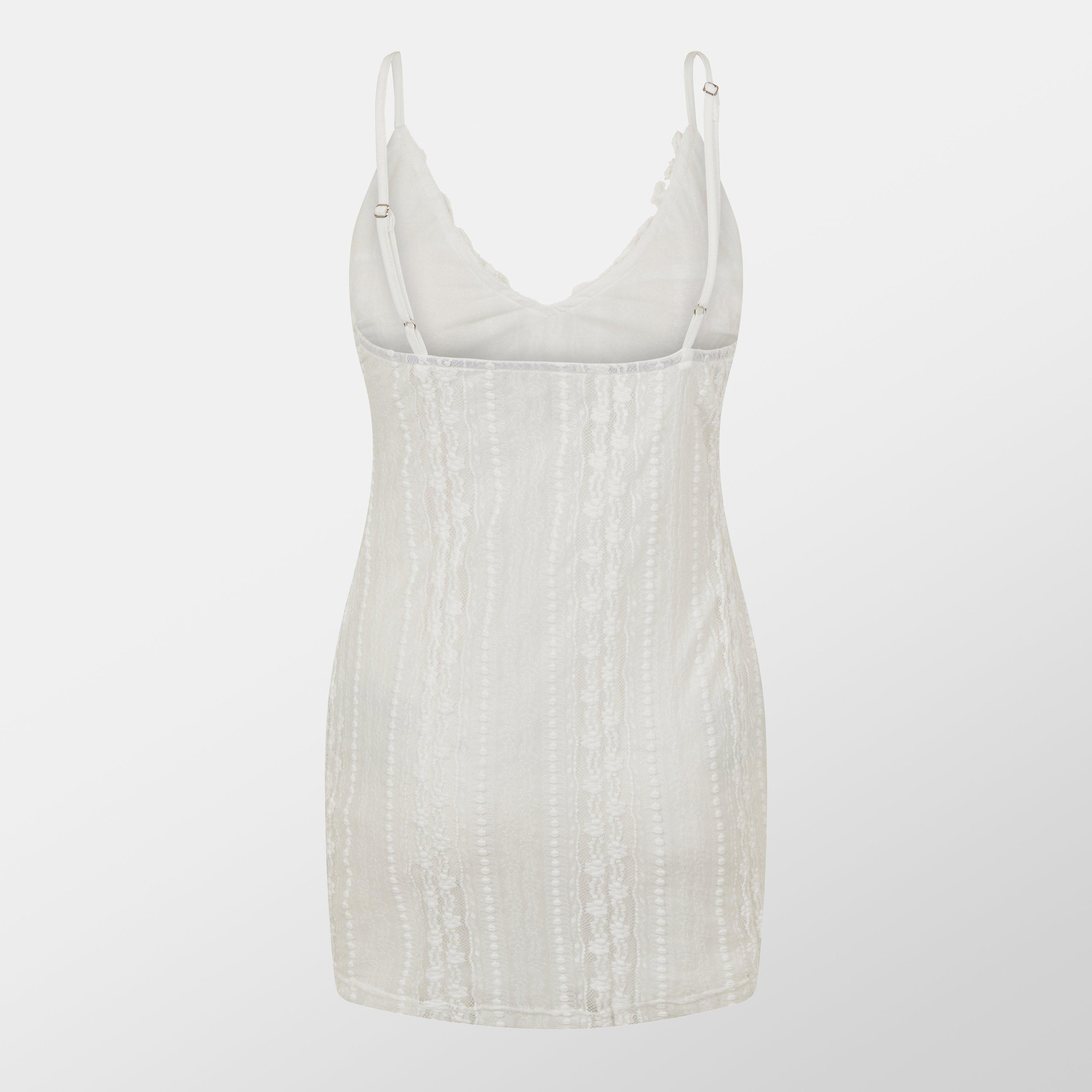 Branco - Missy Empire - Lace Mini Dress Womens - 2