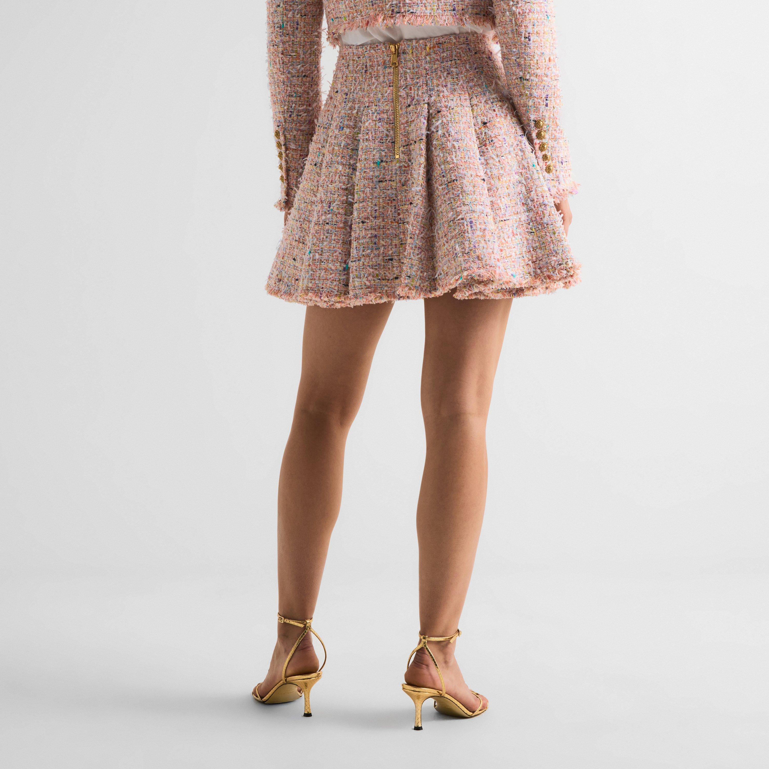 Pink - Balmain - Balmain Tweed Skirt Ld63 - 4