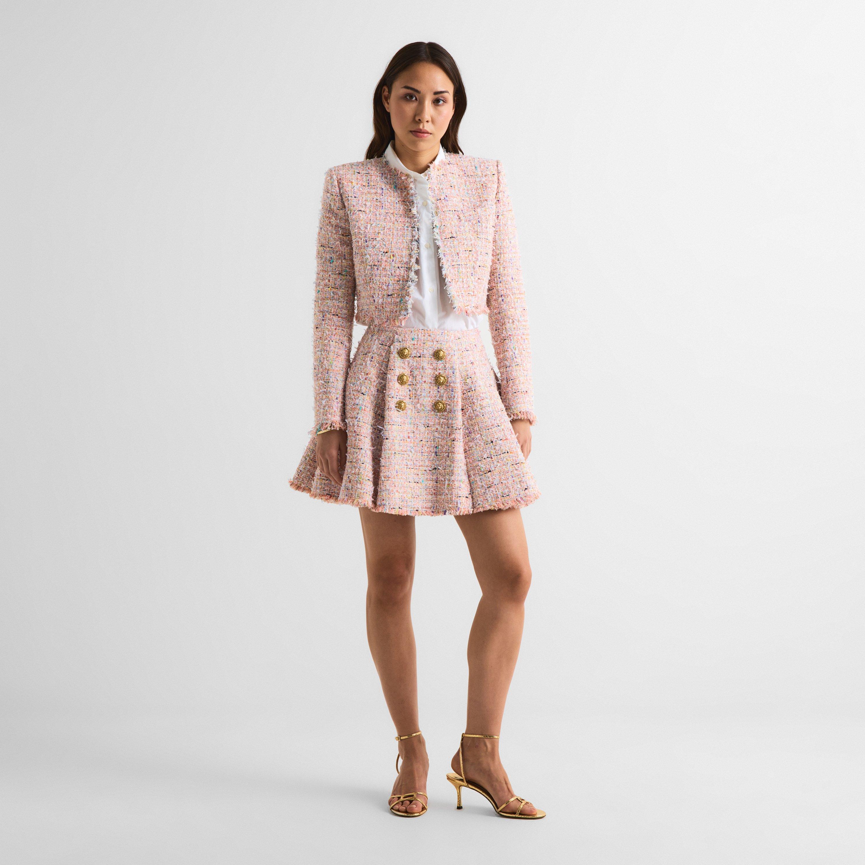 Pink - Balmain - Balmain Tweed Skirt Ld63 - 6