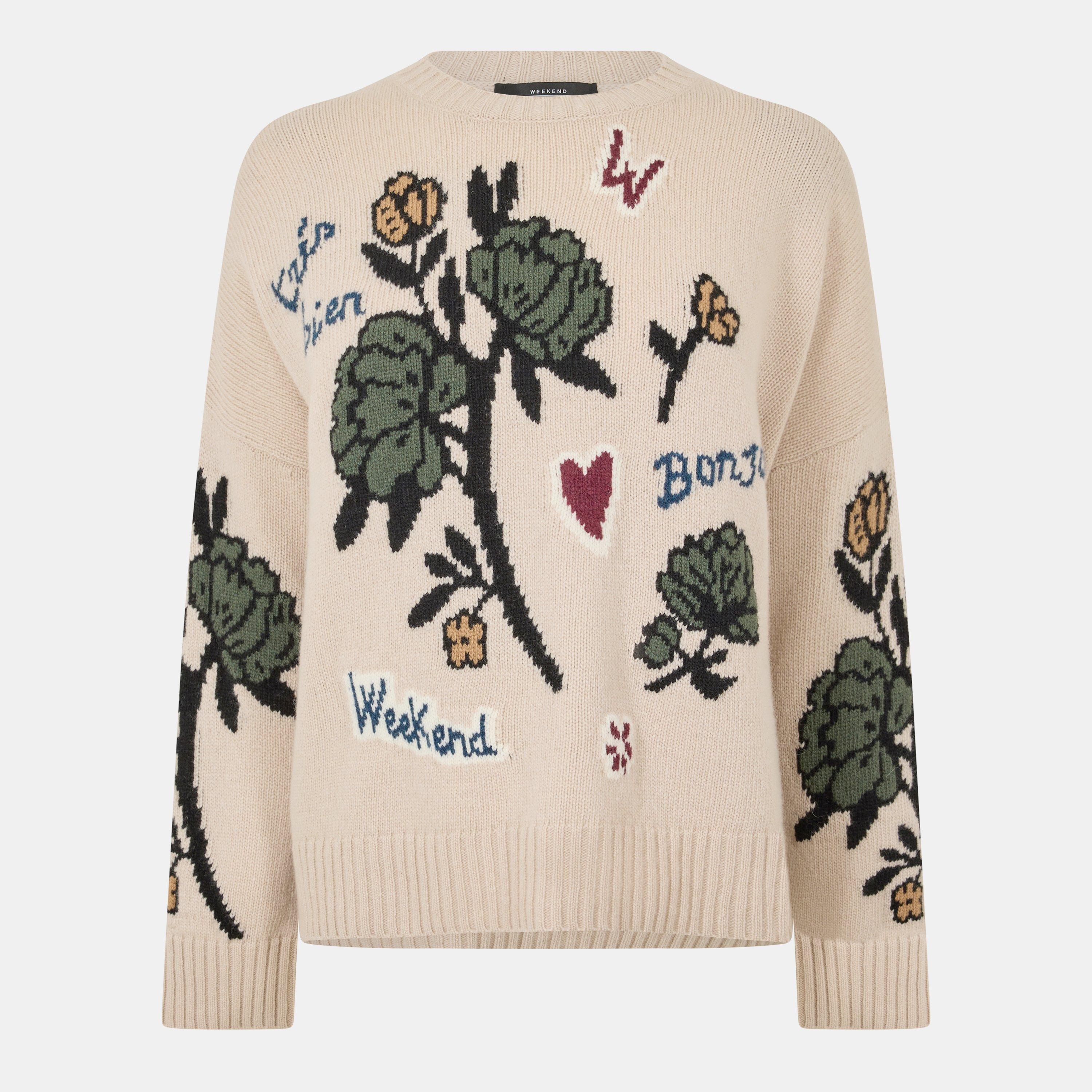 Ecru - Weekend Max Mara - Women's Pavidi Crew Neck Jumper - 1