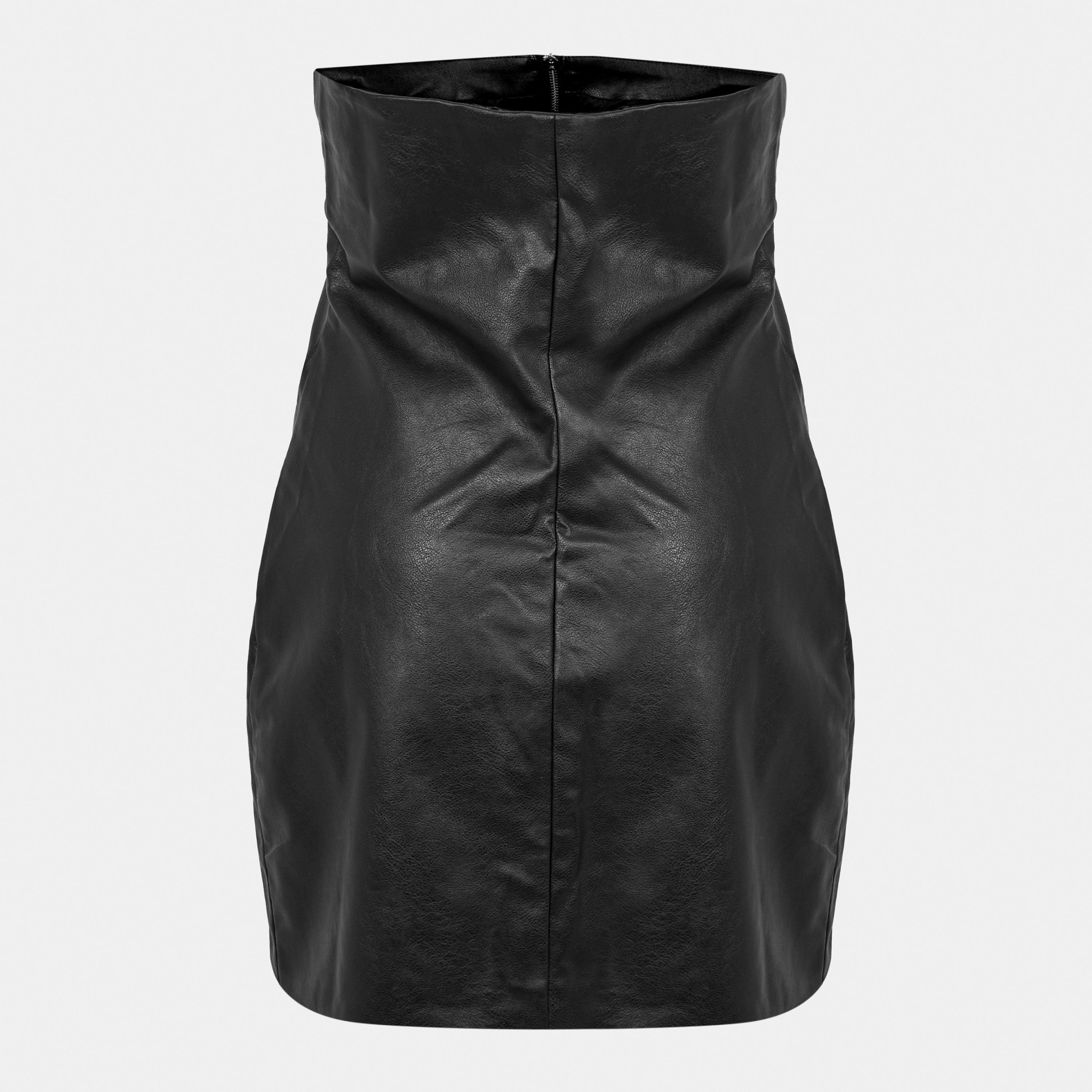 Preto - Missy Empire - Zip Front Faux Leather Mini Dress Womens - 2