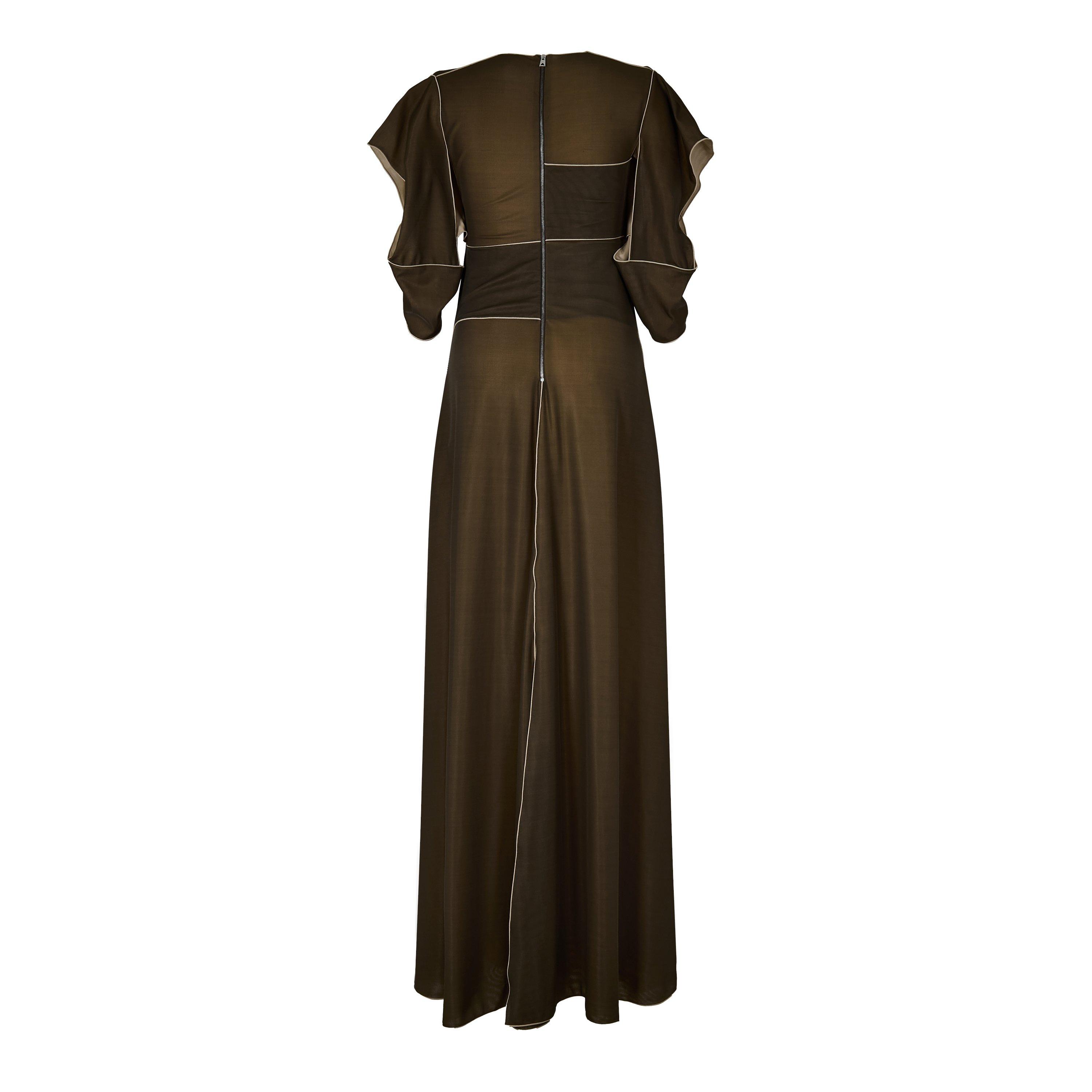 Kaki/Stocking - Bottega Veneta - Women's Structured Tailored Fit Corset Dress - 2