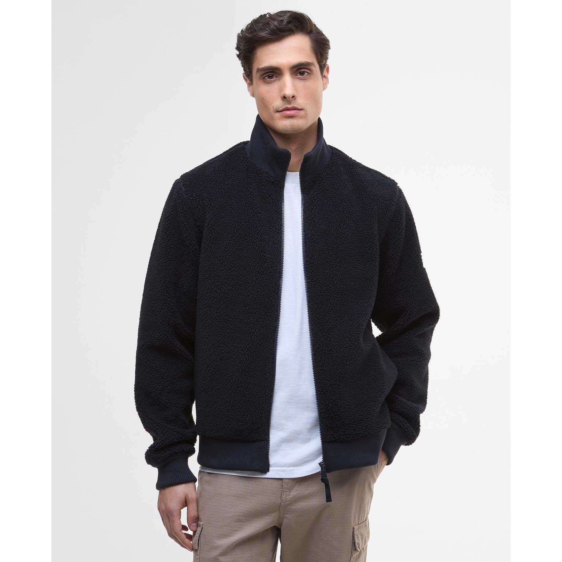 Dark Navy - Barbour International - Men's Dinstone Fleece Long Sleeve Teddy Coat - 2