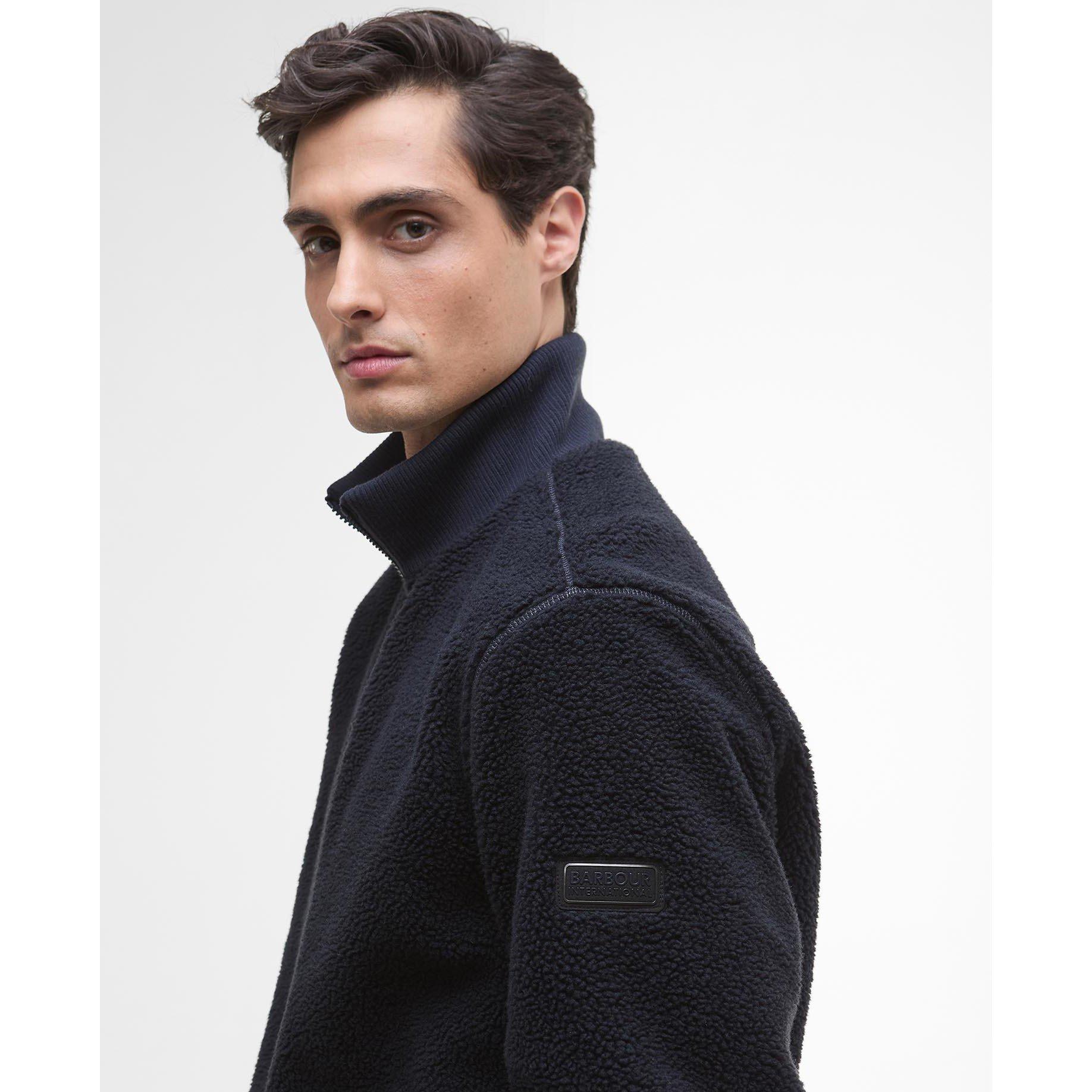 Dark Navy - Barbour International - Men's Dinstone Fleece Long Sleeve Teddy Coat - 4