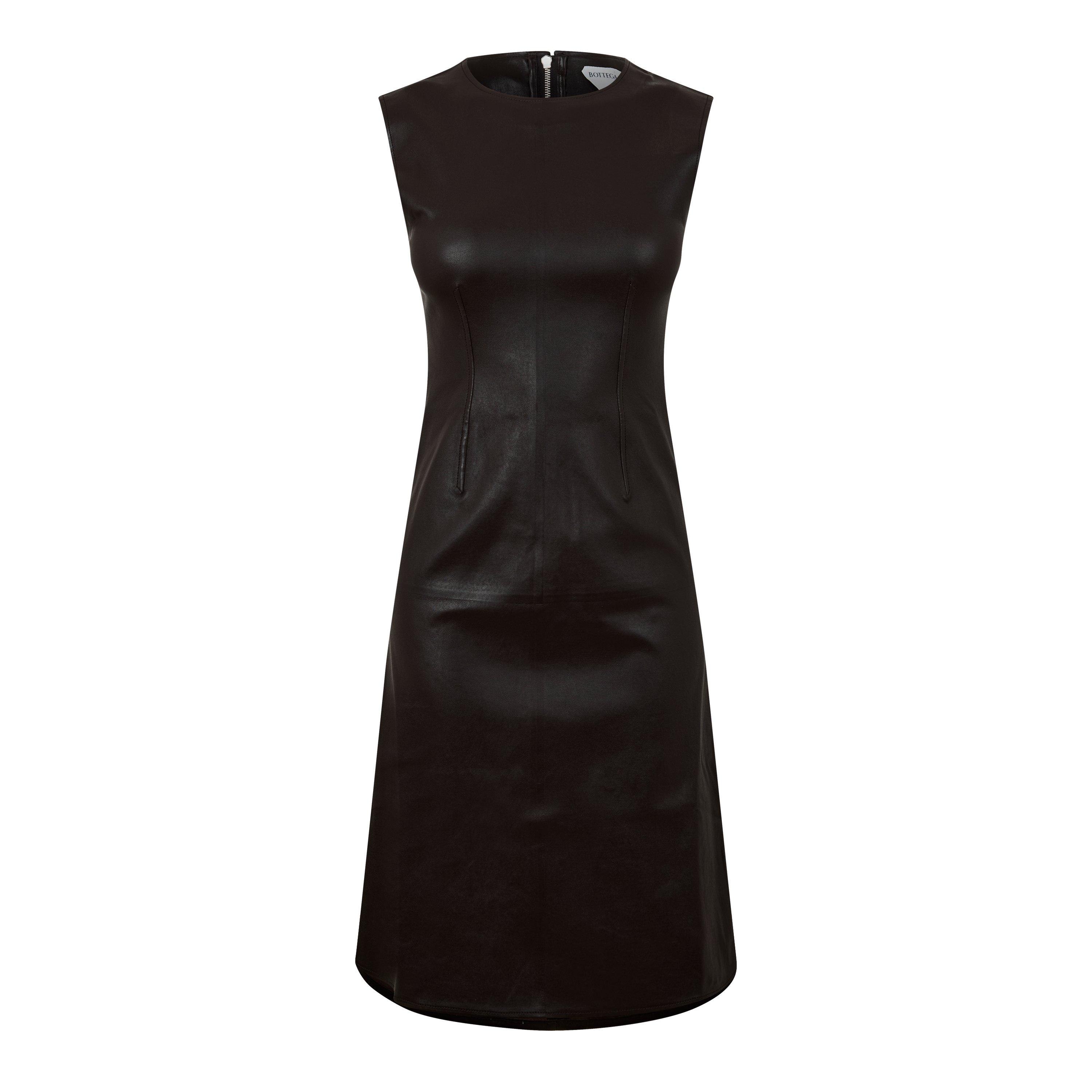 Bottega Veneta Leather Mini Dress - Fondente - Size 4 (36)