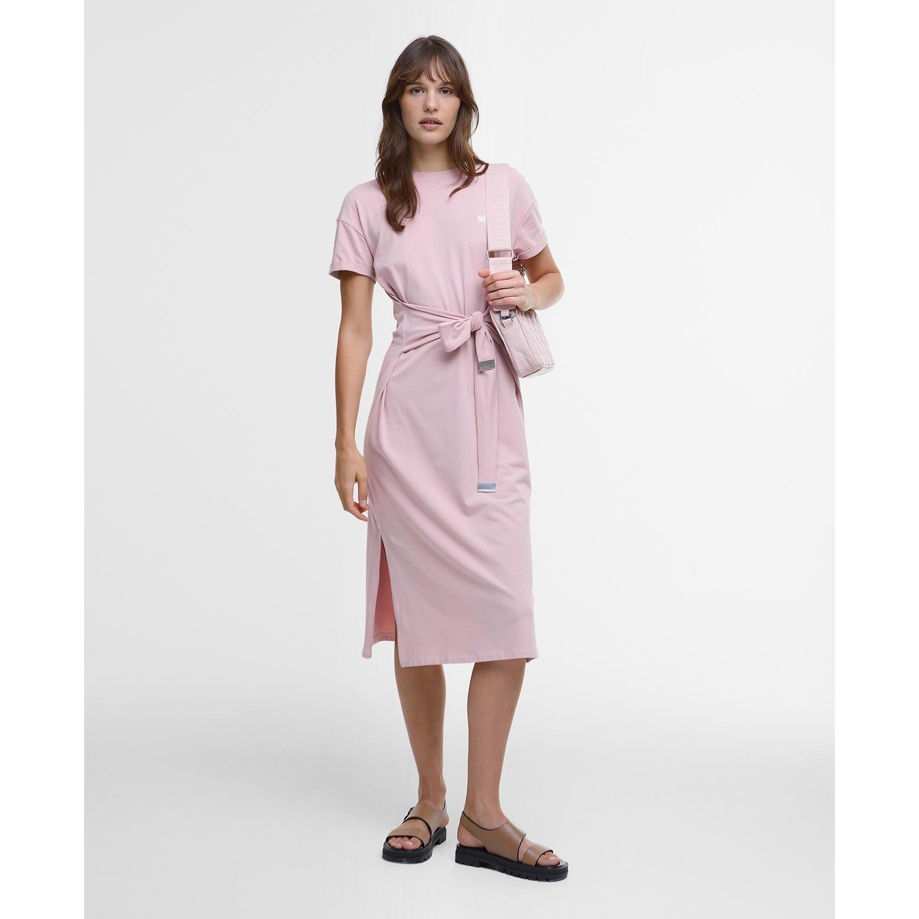 Barbour International Whitson Midi Dress - Pale Mauve - Size 12 (M)