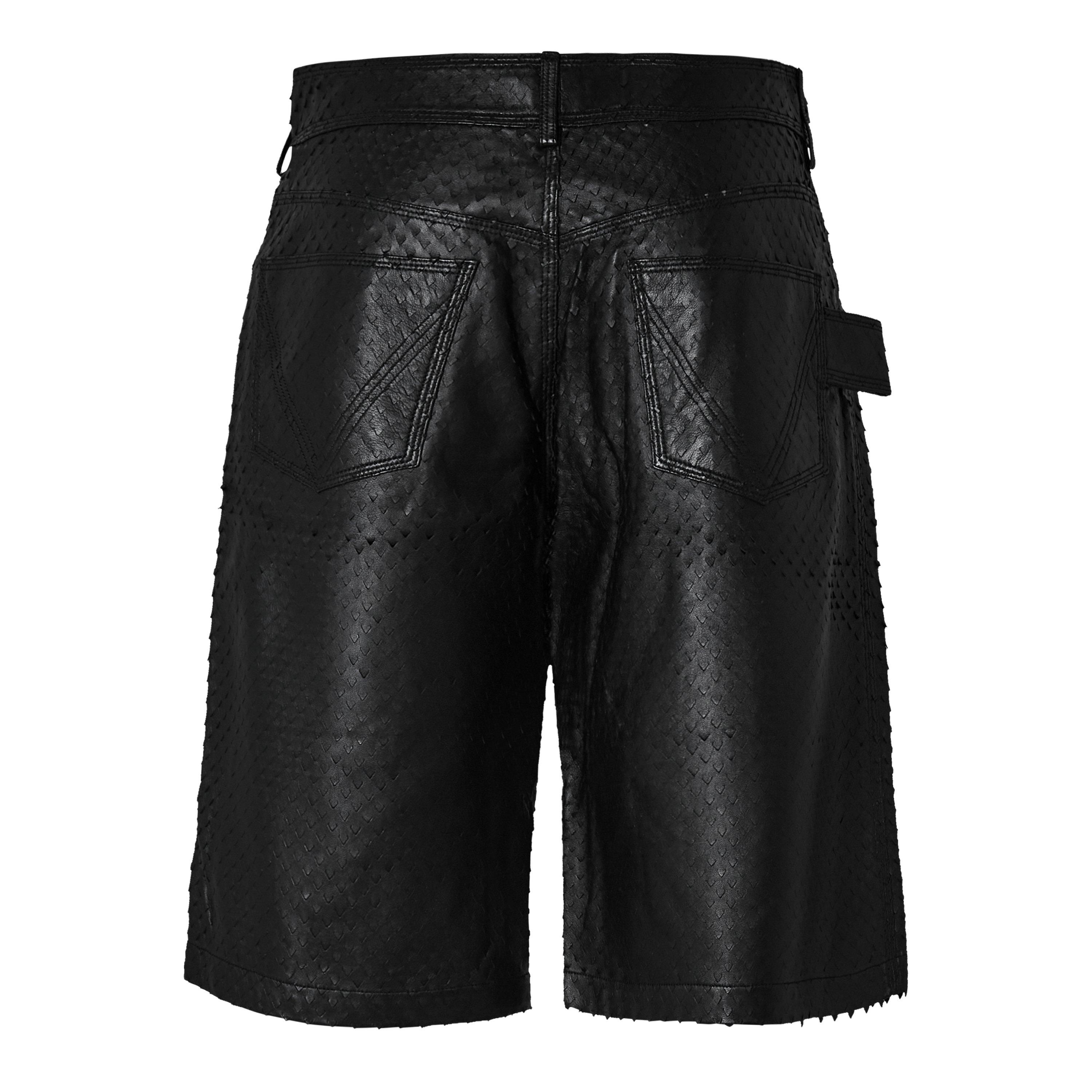 Nero - Bottega Veneta - Men's Leather Tailored Shorts - 4