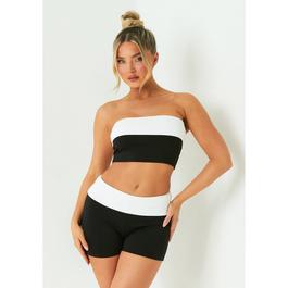 Missy Empire Contrast Fold Over Bardot Top