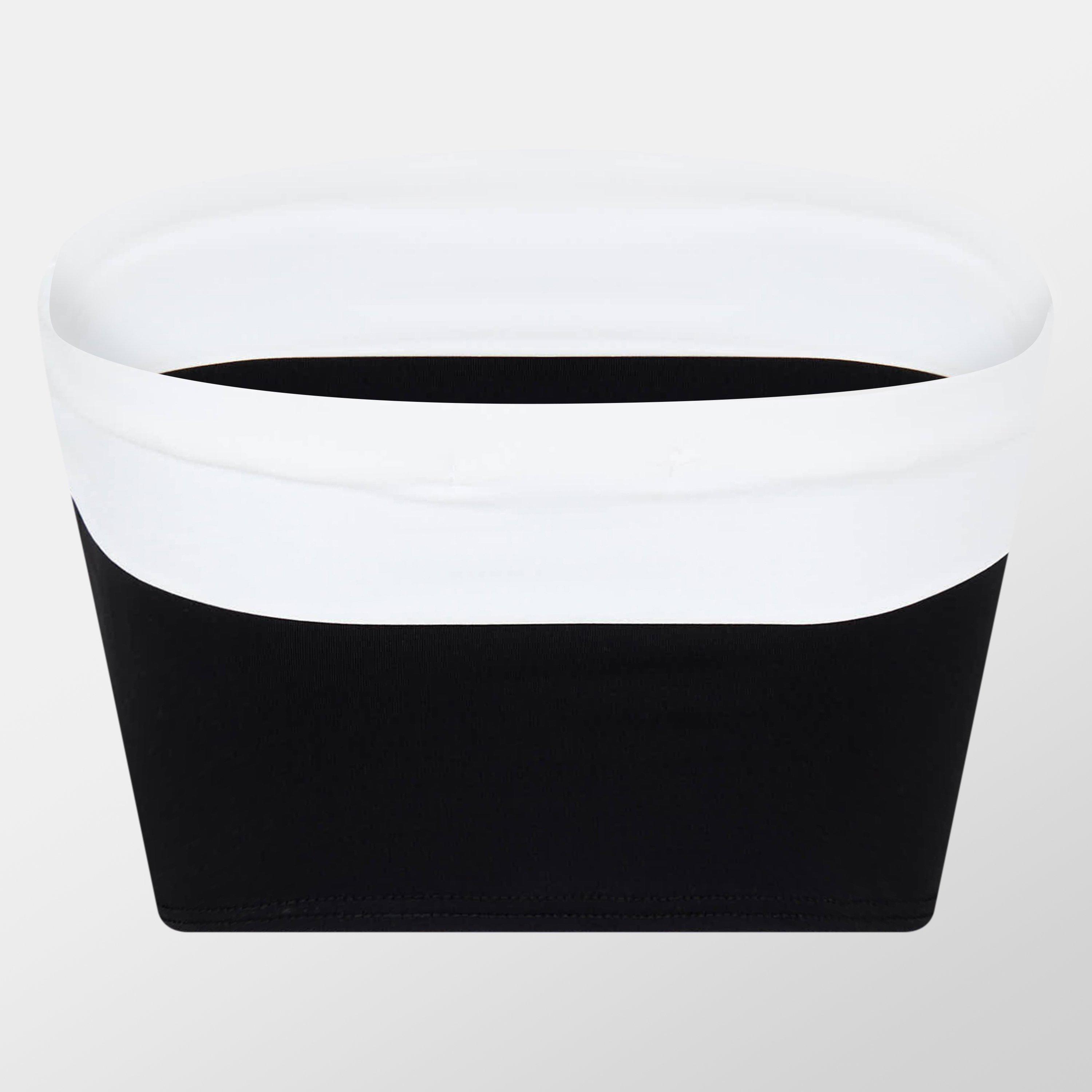 Schwarz - Missy Empire - Contrast Fold Over Bardot Top - 2