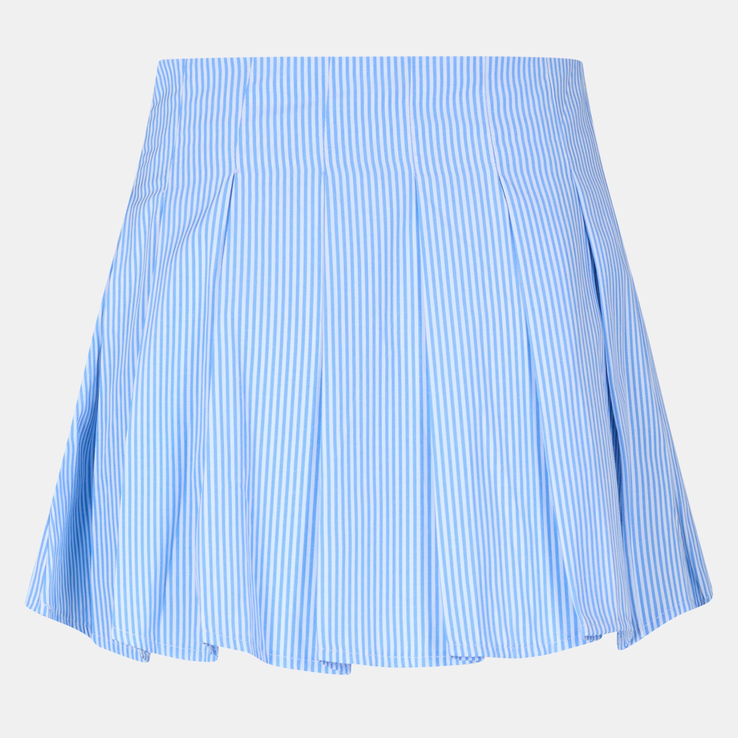 Blauw - Missy Empire - Stripe Pleated Mini Skirt Womens - 2
