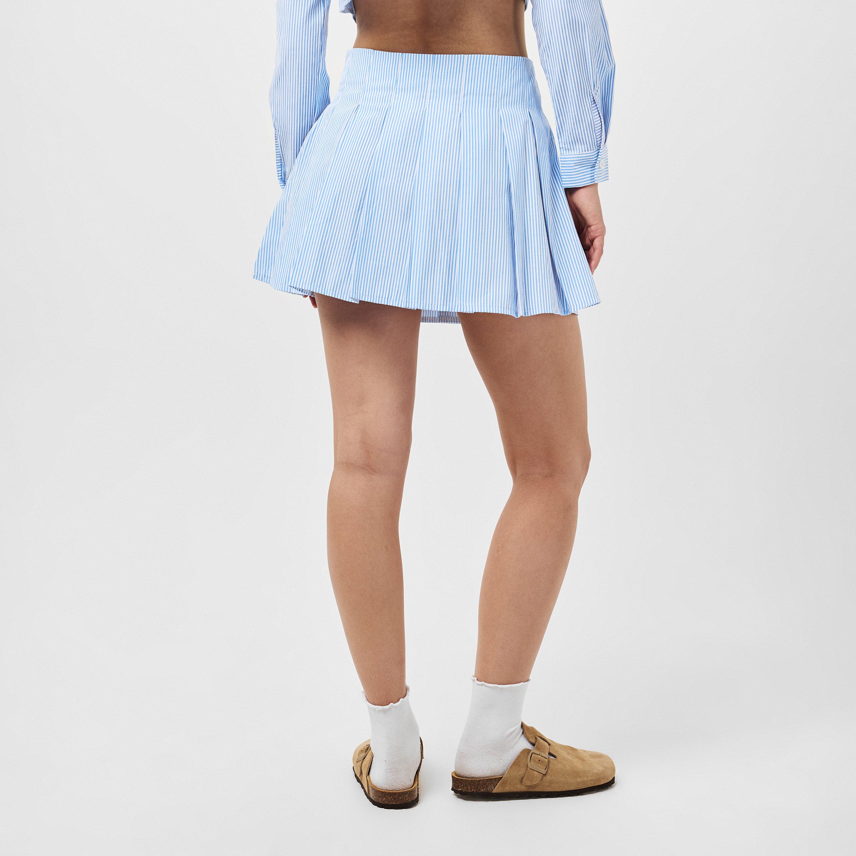 Blauw - Missy Empire - Stripe Pleated Mini Skirt Womens - 4