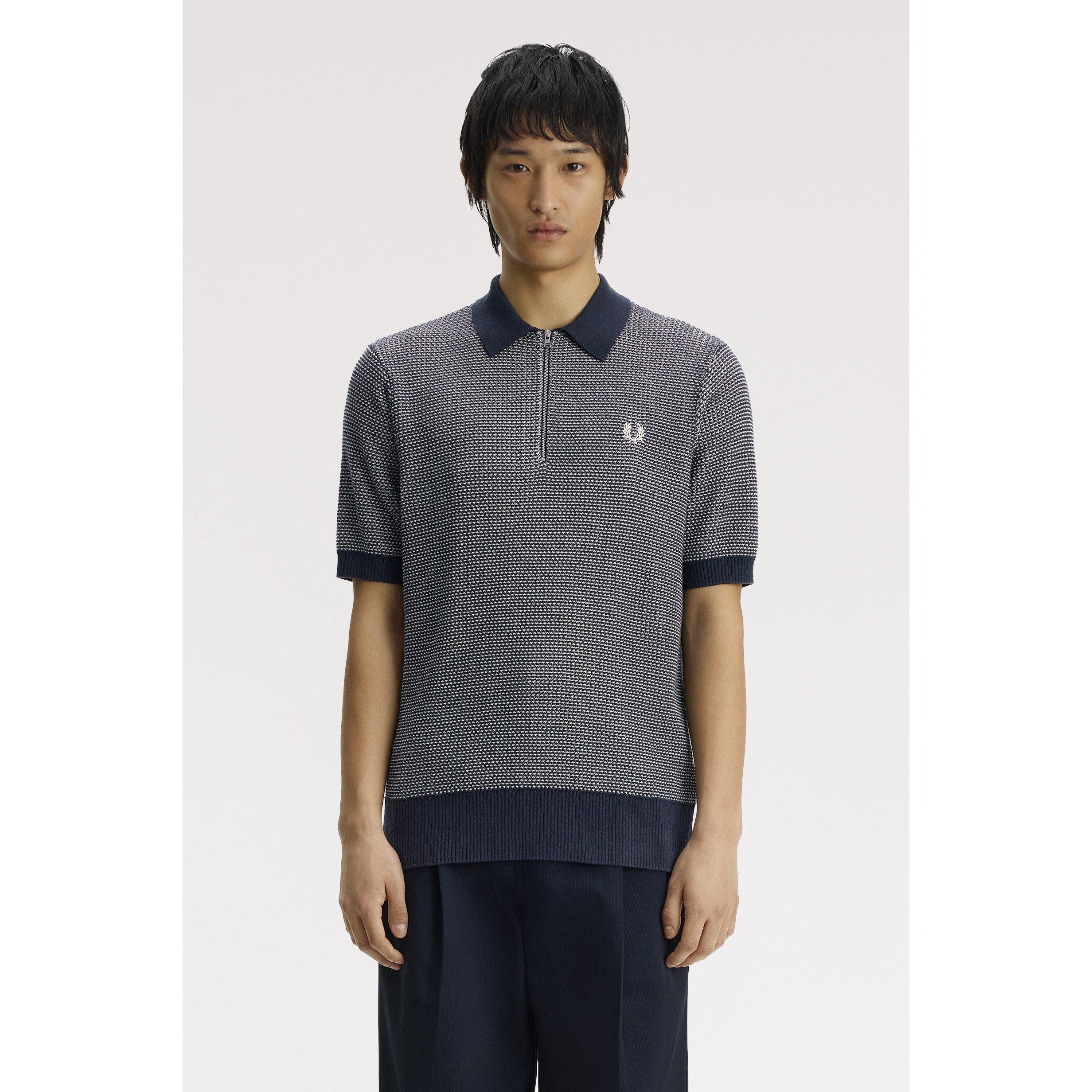 Navy 608 - Fred Perry - Fred Txtrd Knt SSZip Sn64 - 3