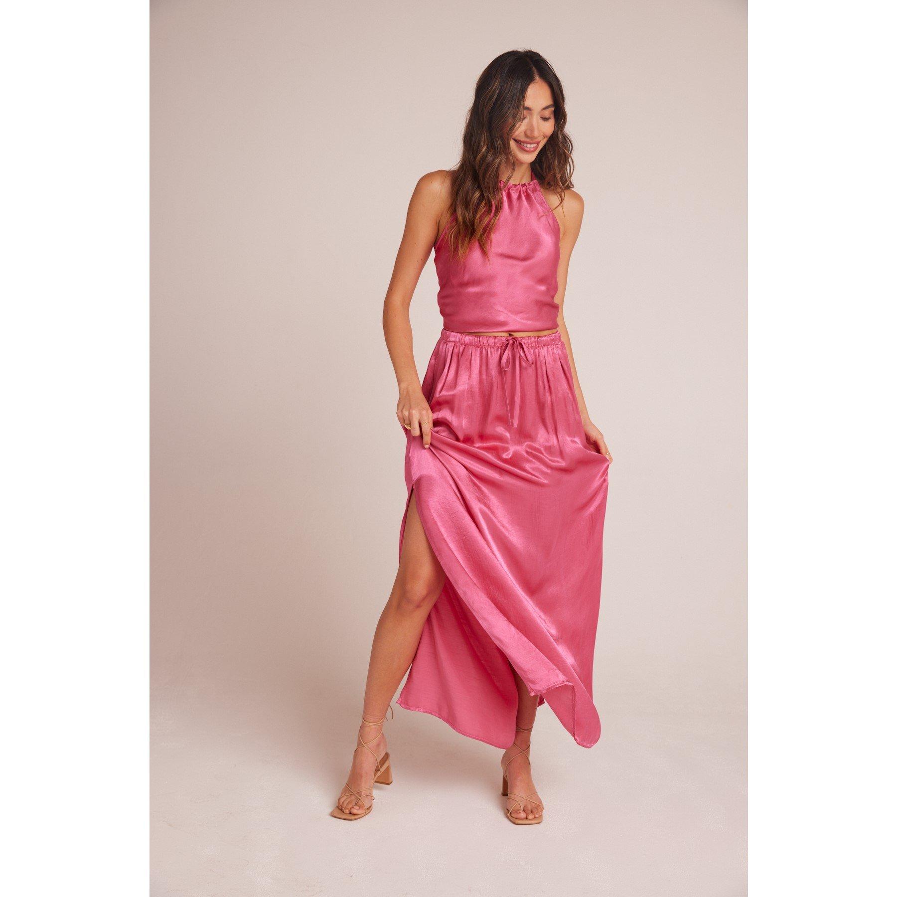 Pink - Bella Dahl - Women's Pleated Maxi Skirt - 2
