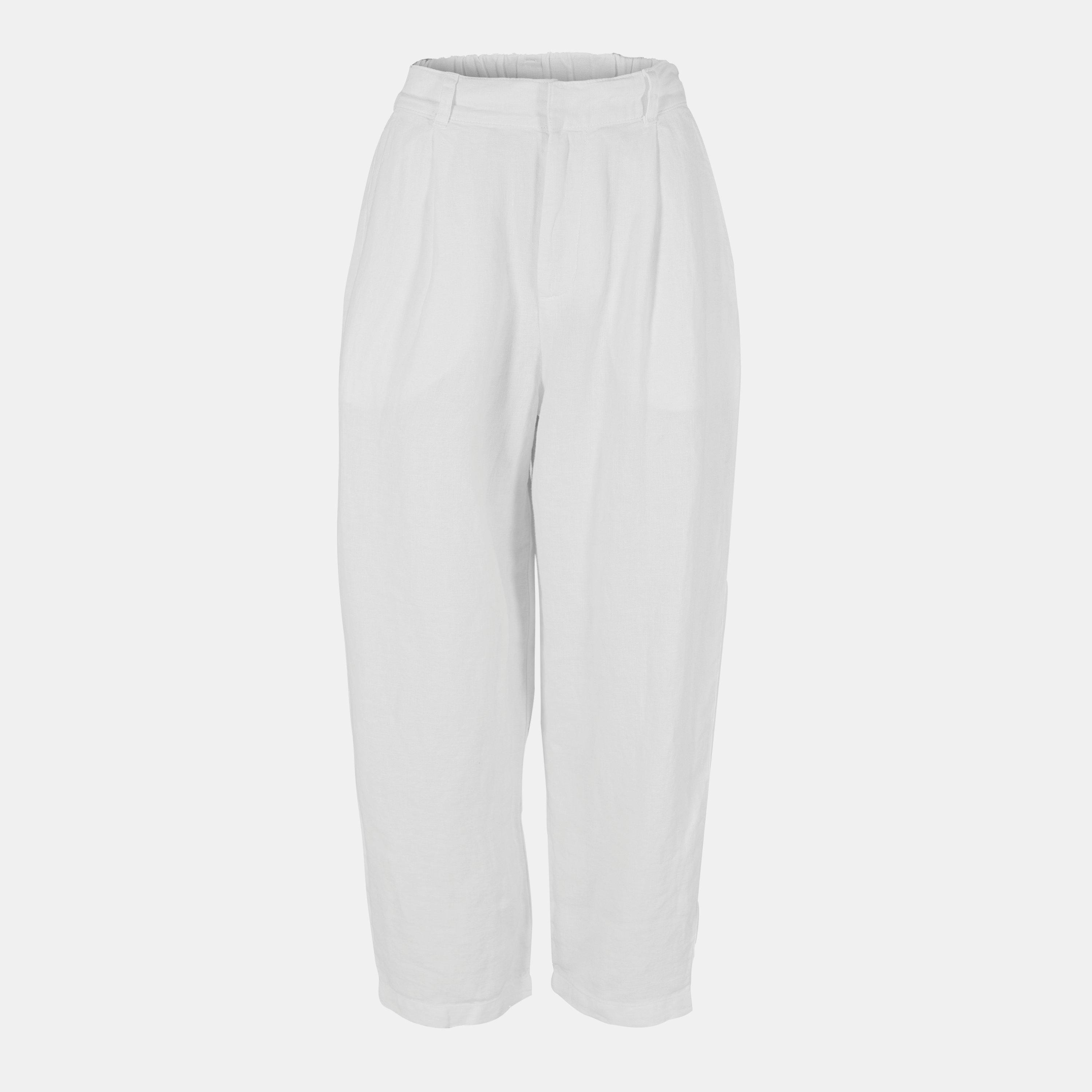 White - Bella Dahl - Women's Relaxed Pleat Tailored Trousers - 1