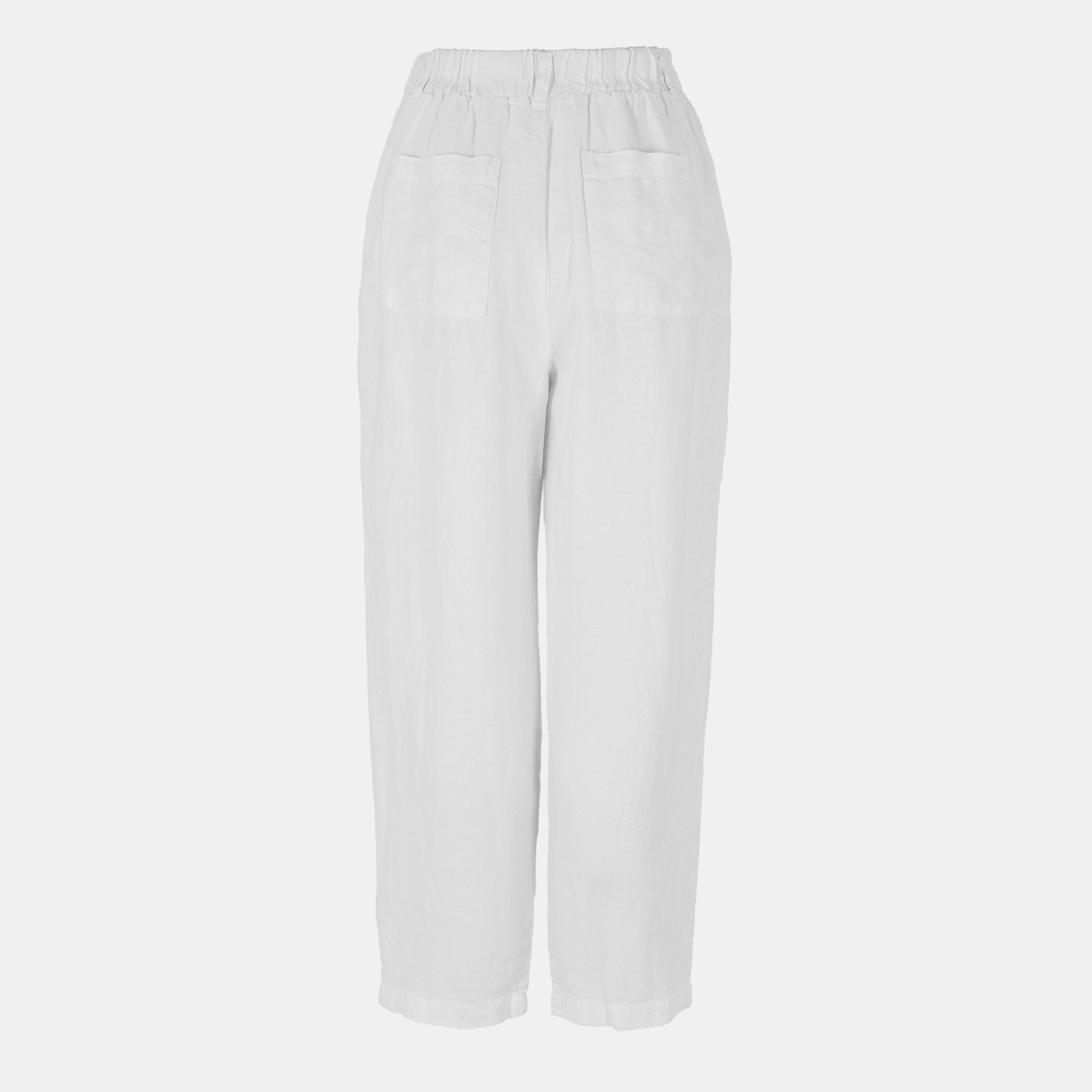 White - Bella Dahl - Women's Relaxed Pleat Tailored Trousers - 2