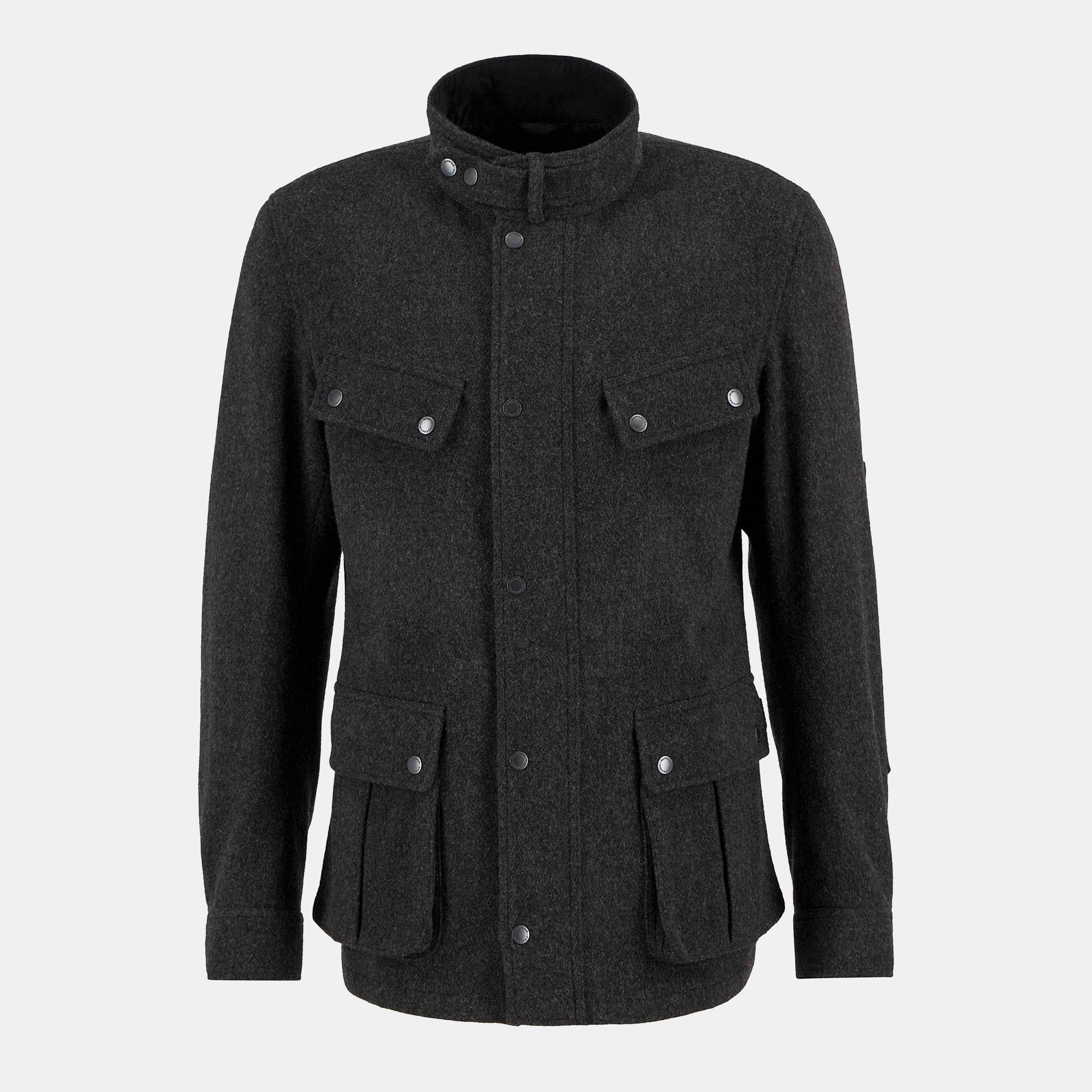 Char Marl CH71 - Barbour International - Men's Duke Long Sleeve Full Zip 4 Pocket Pea Coat - 1