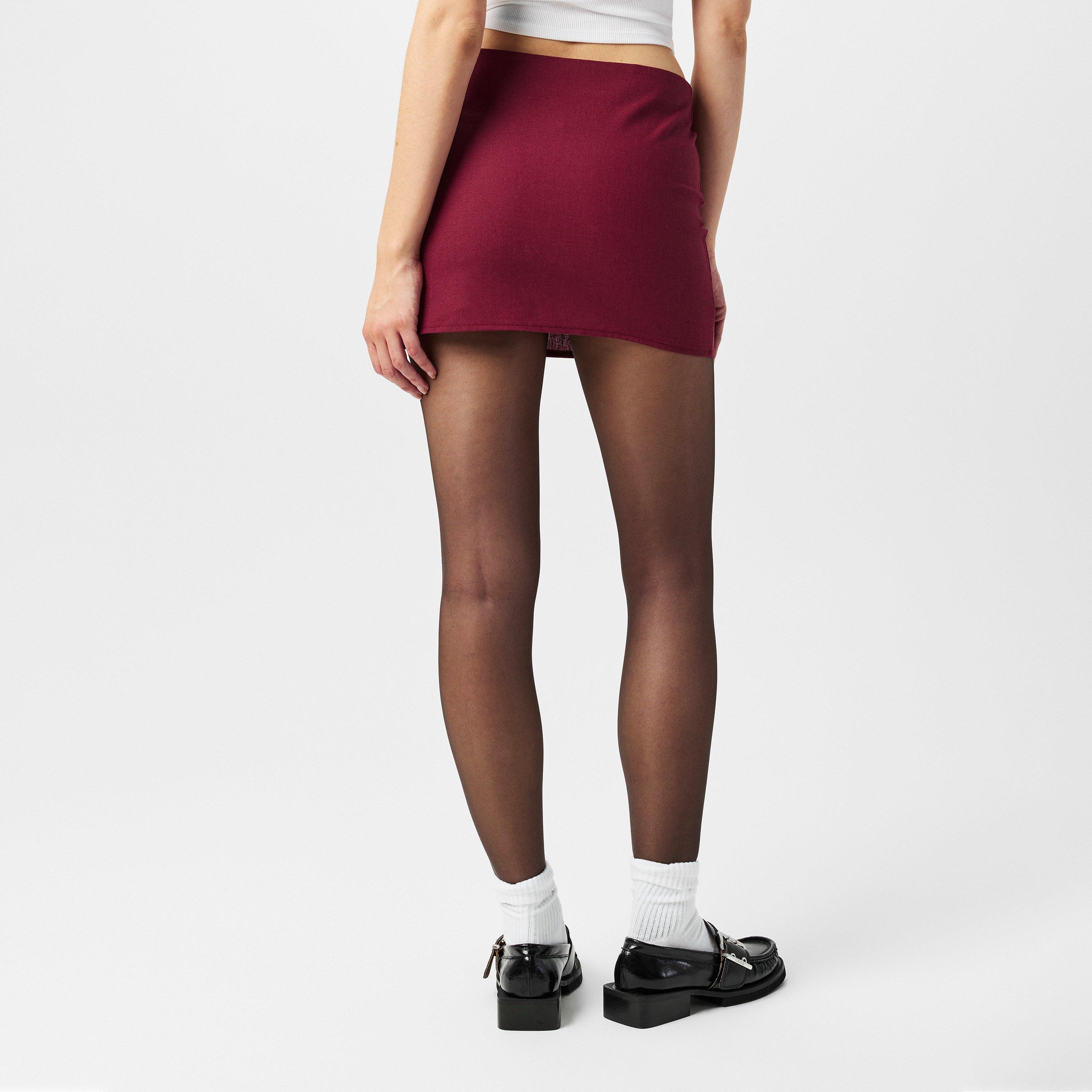 Burgund - Missy Empire - Tailored Linen Mini Skirt - 4