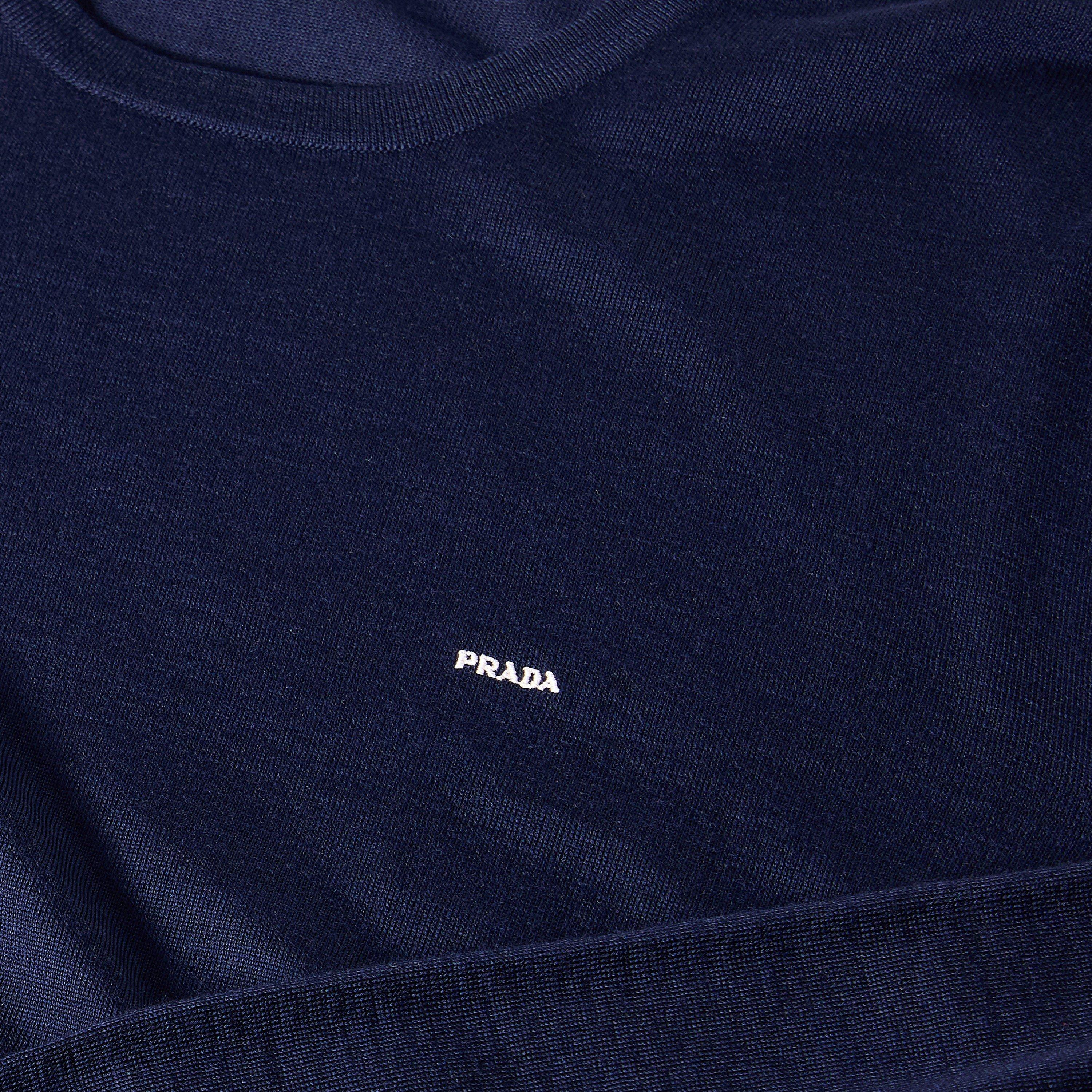 Blue - Prada - Men's Knitted Crew Neck Jumper - 5
