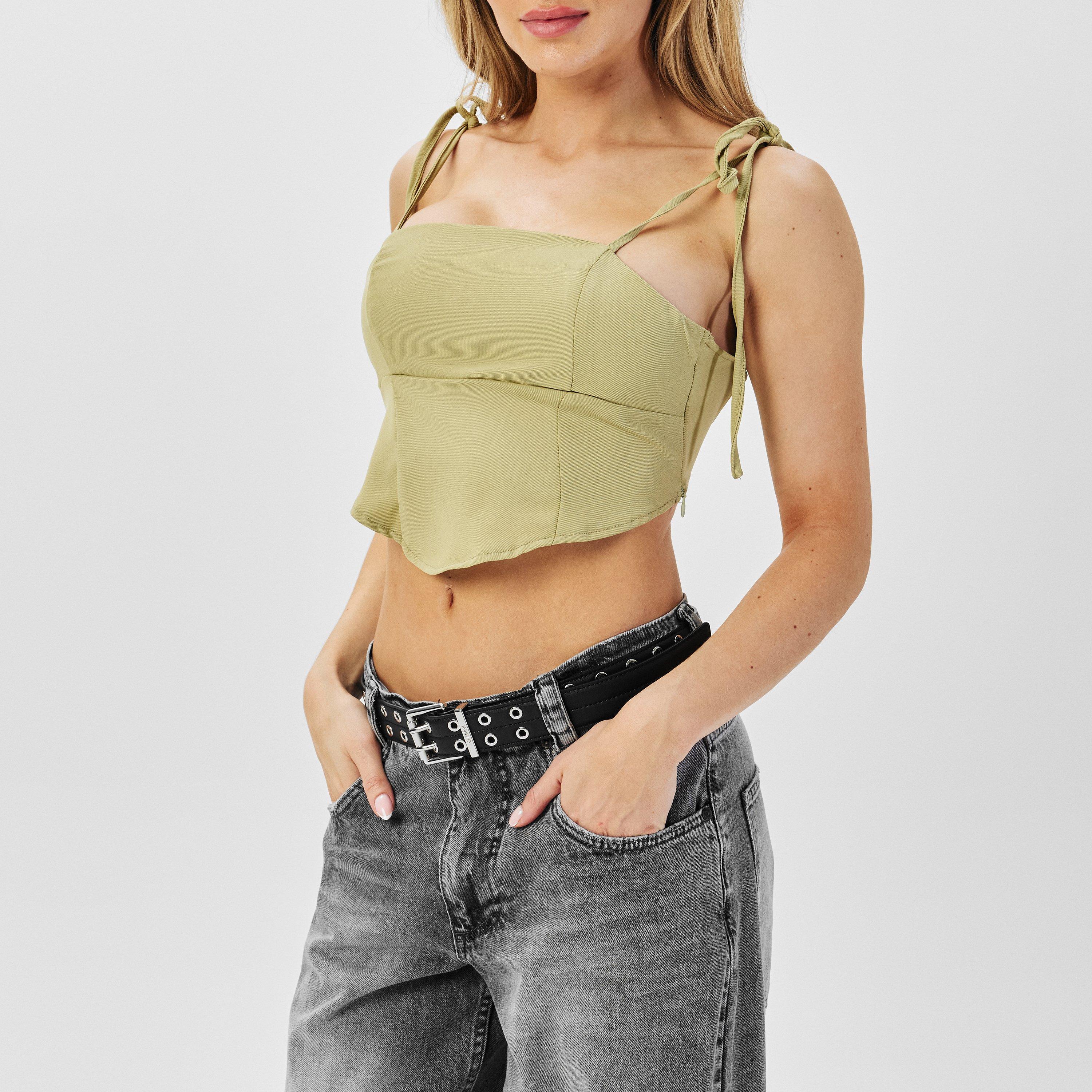 Sage - Missy Empire - Strap Corset Top Womens - 3