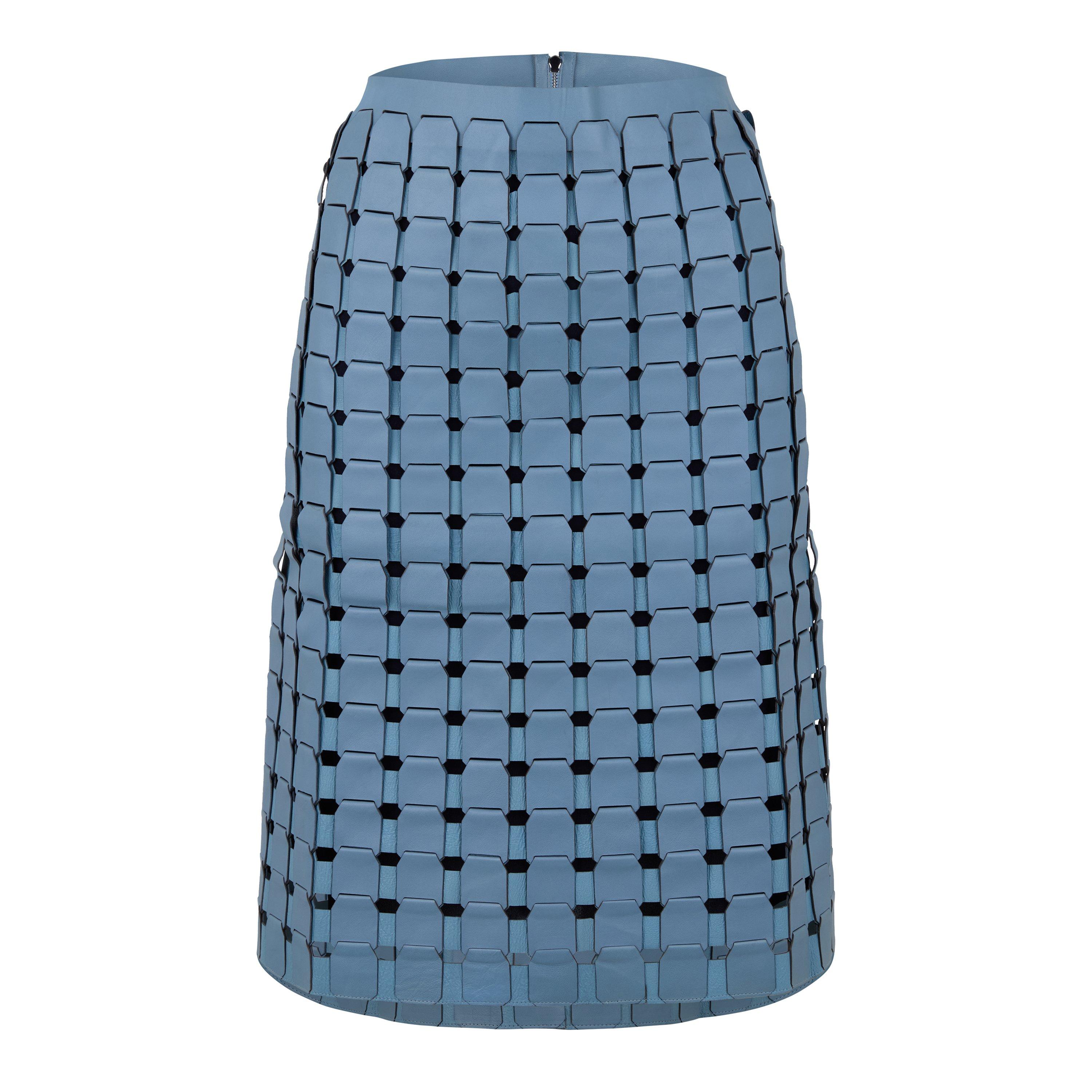Bottega Veneta Women's Structured Midi Skirt - Ice - Size 6 (38)