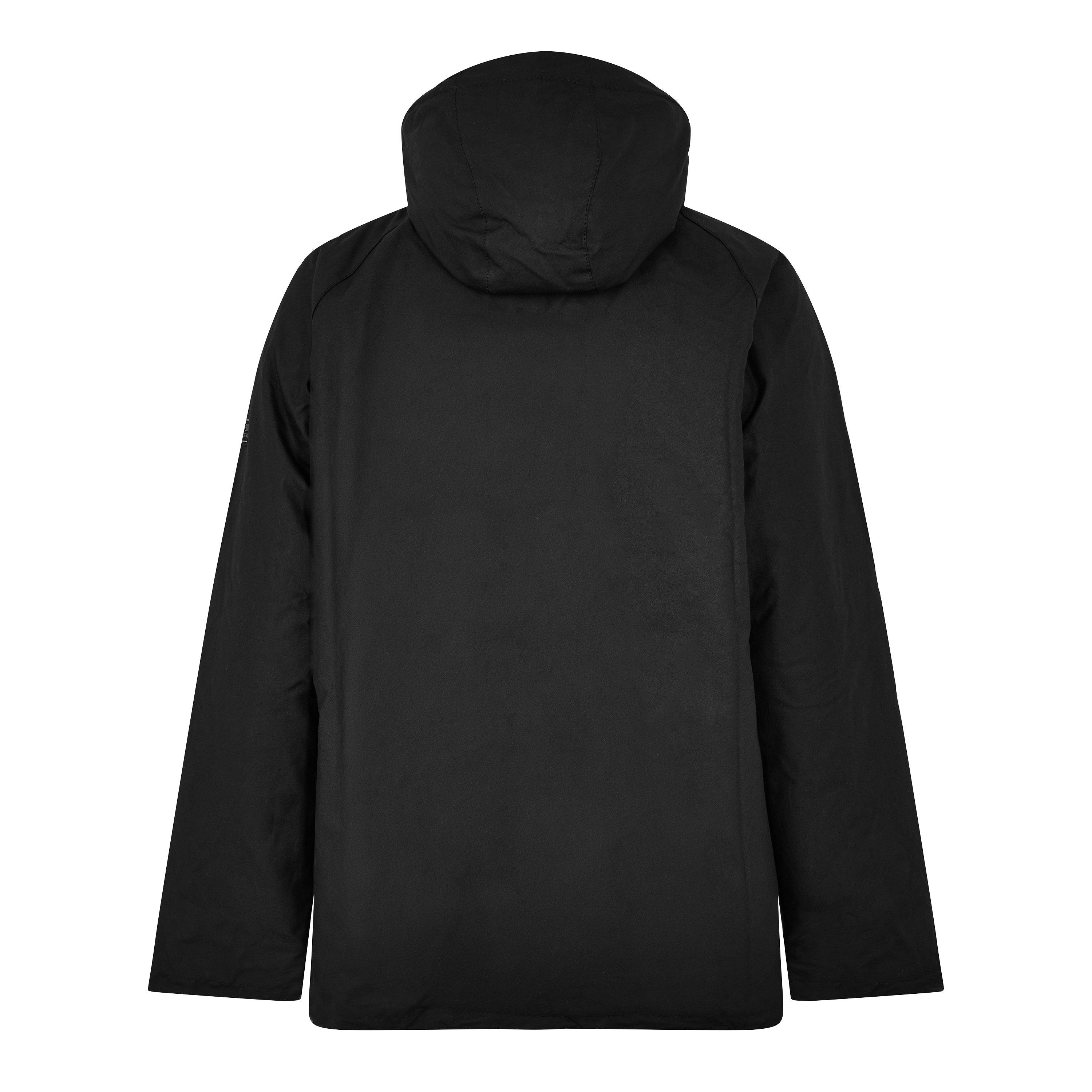 Black BK71 - Barbour International - Men's Oakdale Hooded Long Sleeve 4 Pockets Full Zip Wax Jacket - 2
