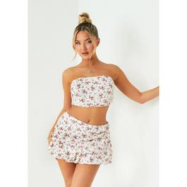 Missy Empire Floral Printed Ruched Bandeau Top