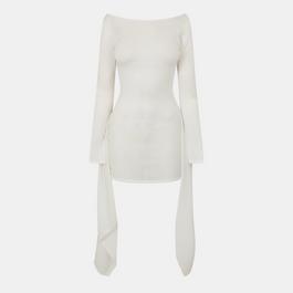 Missy Empire Textured Tie Detail Mini Dress Womens