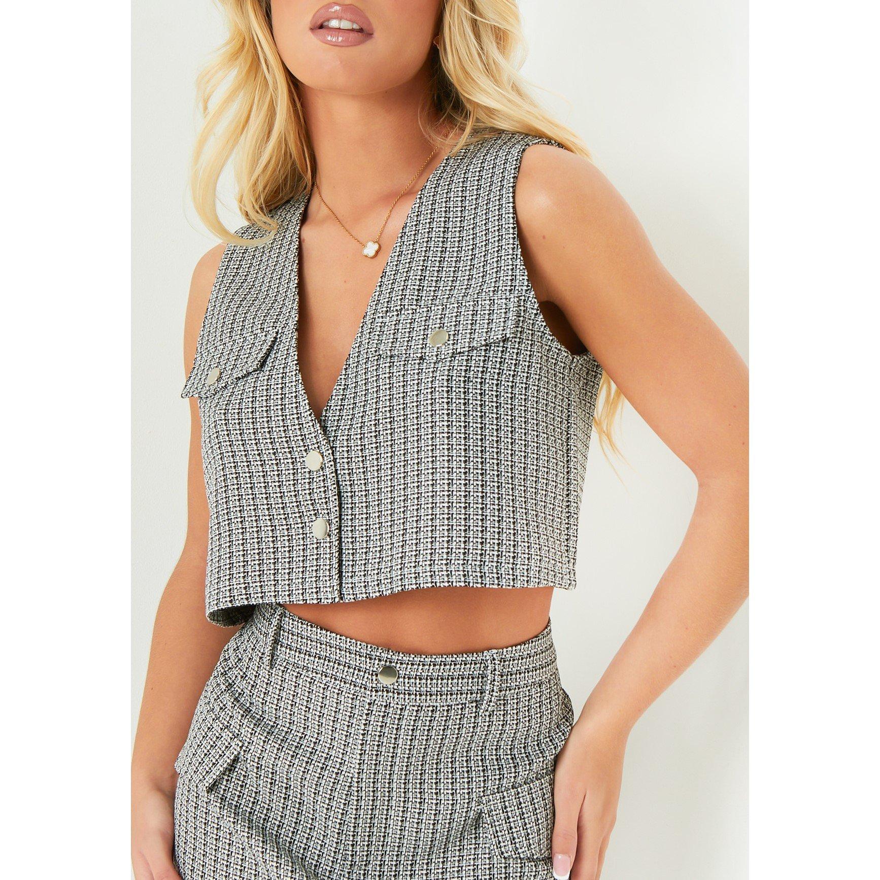 Nero - Missy Empire - Boucle Crop Top - 3