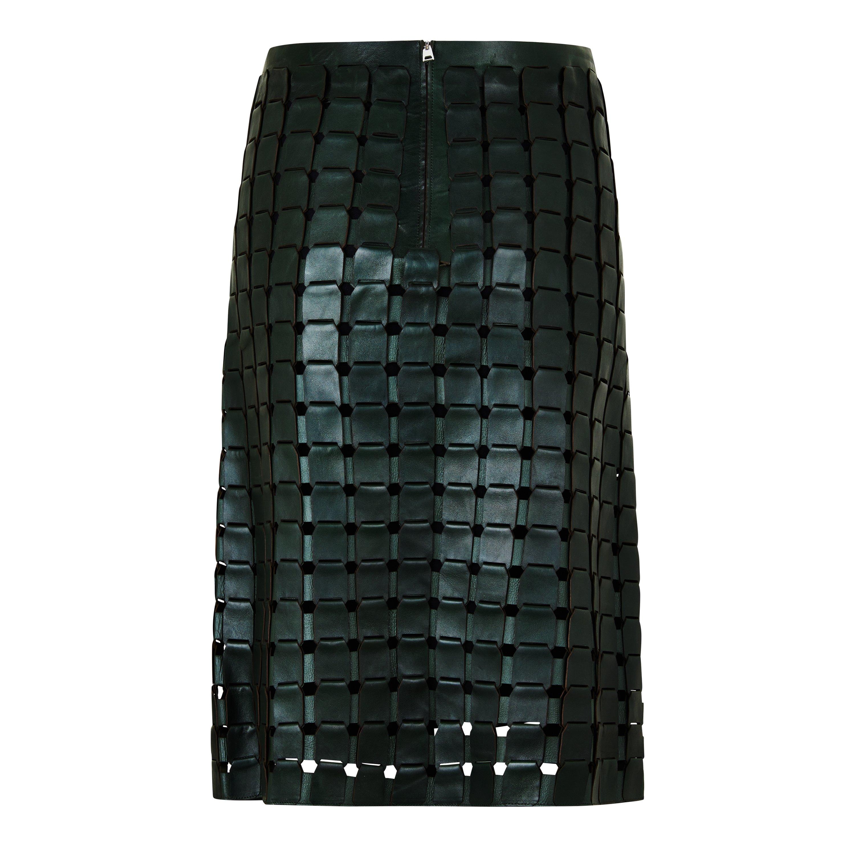Dark Green - Bottega Veneta - Women's Structured Midi Skirt - 2