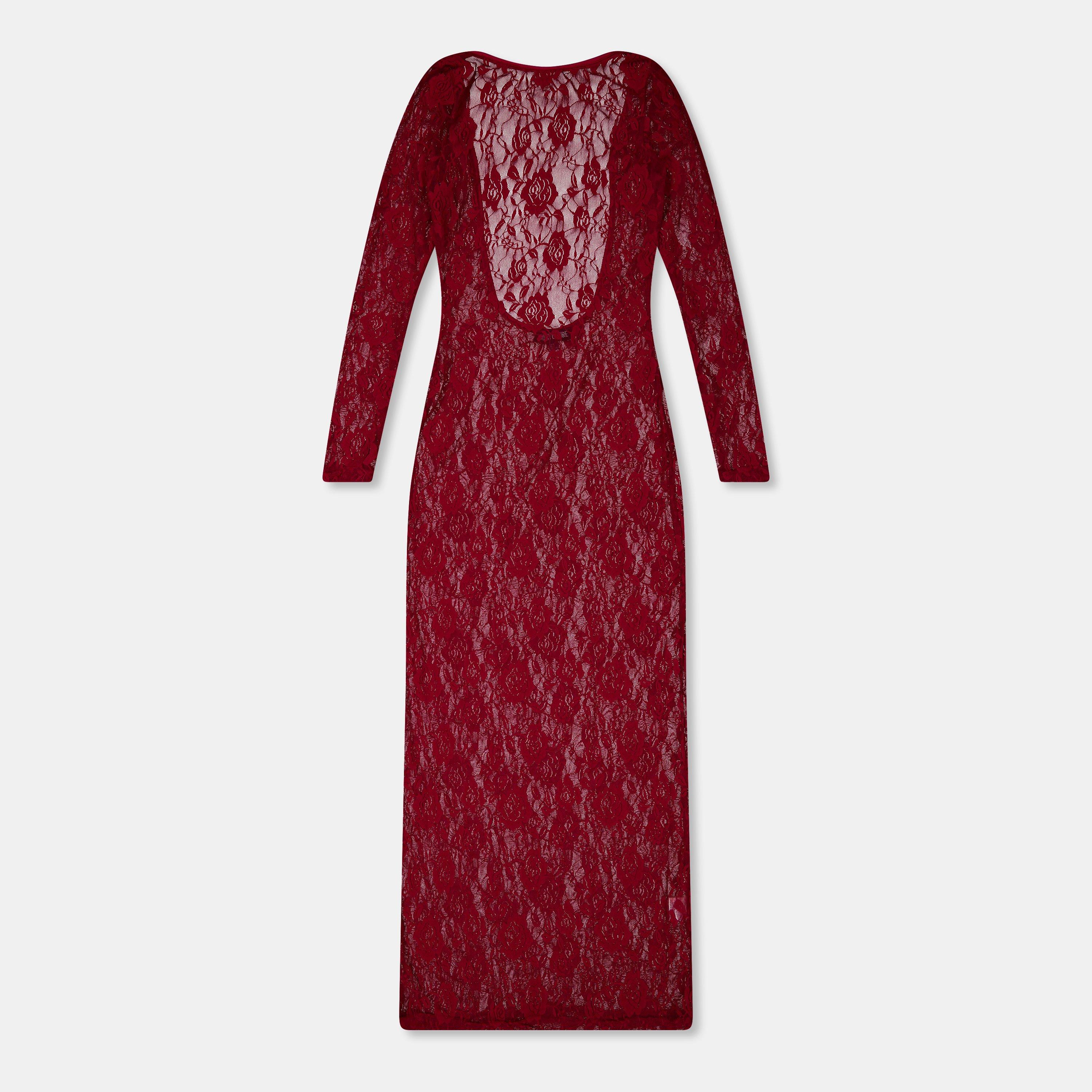 Missy Empire Women's Lace Open Back Maxi Dress - Red - 8 (XS)