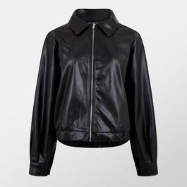 Missy Empire Faux Leather Bomber Jacket