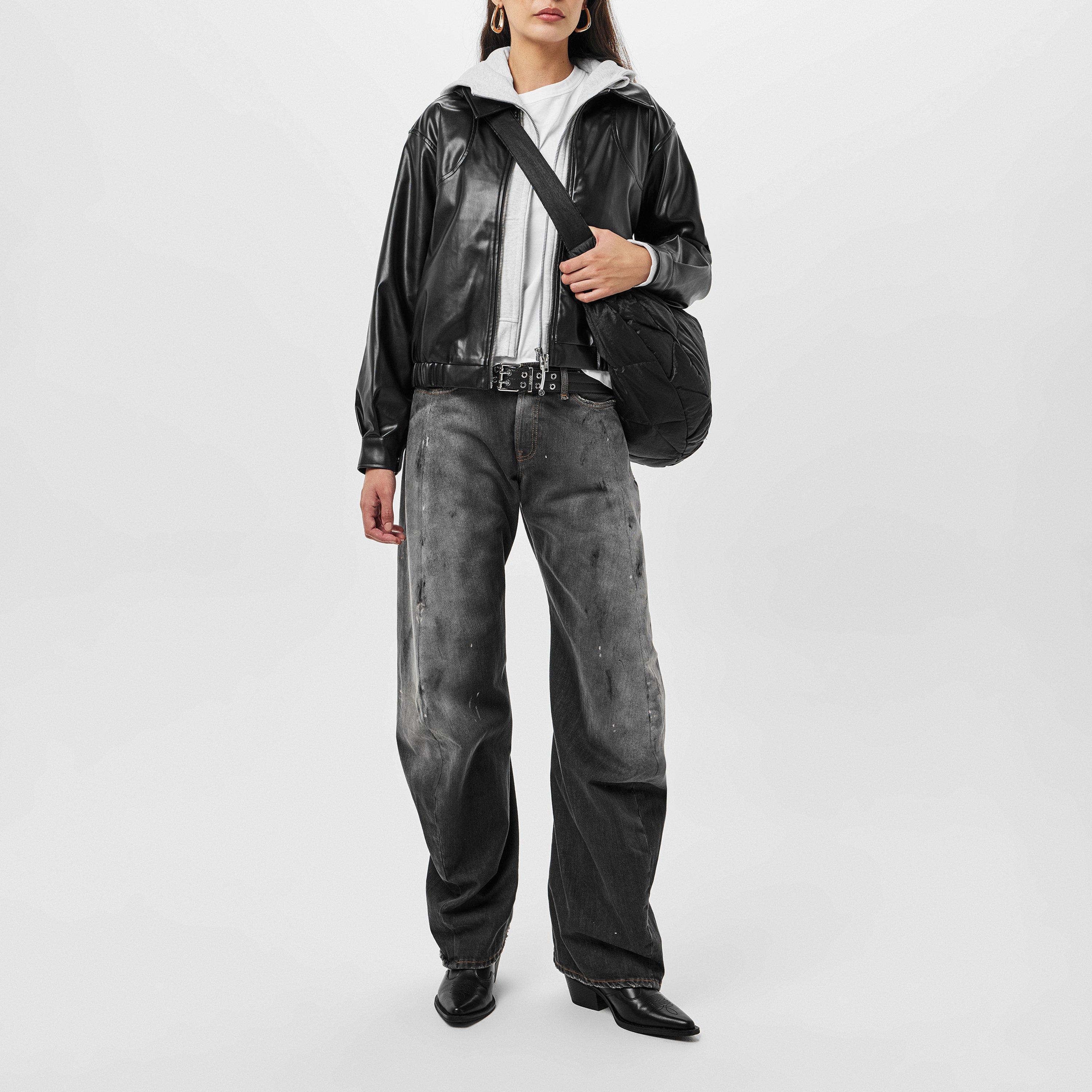 Sort - Missy Empire - Faux Leather Bomber Jacket Womens - 6