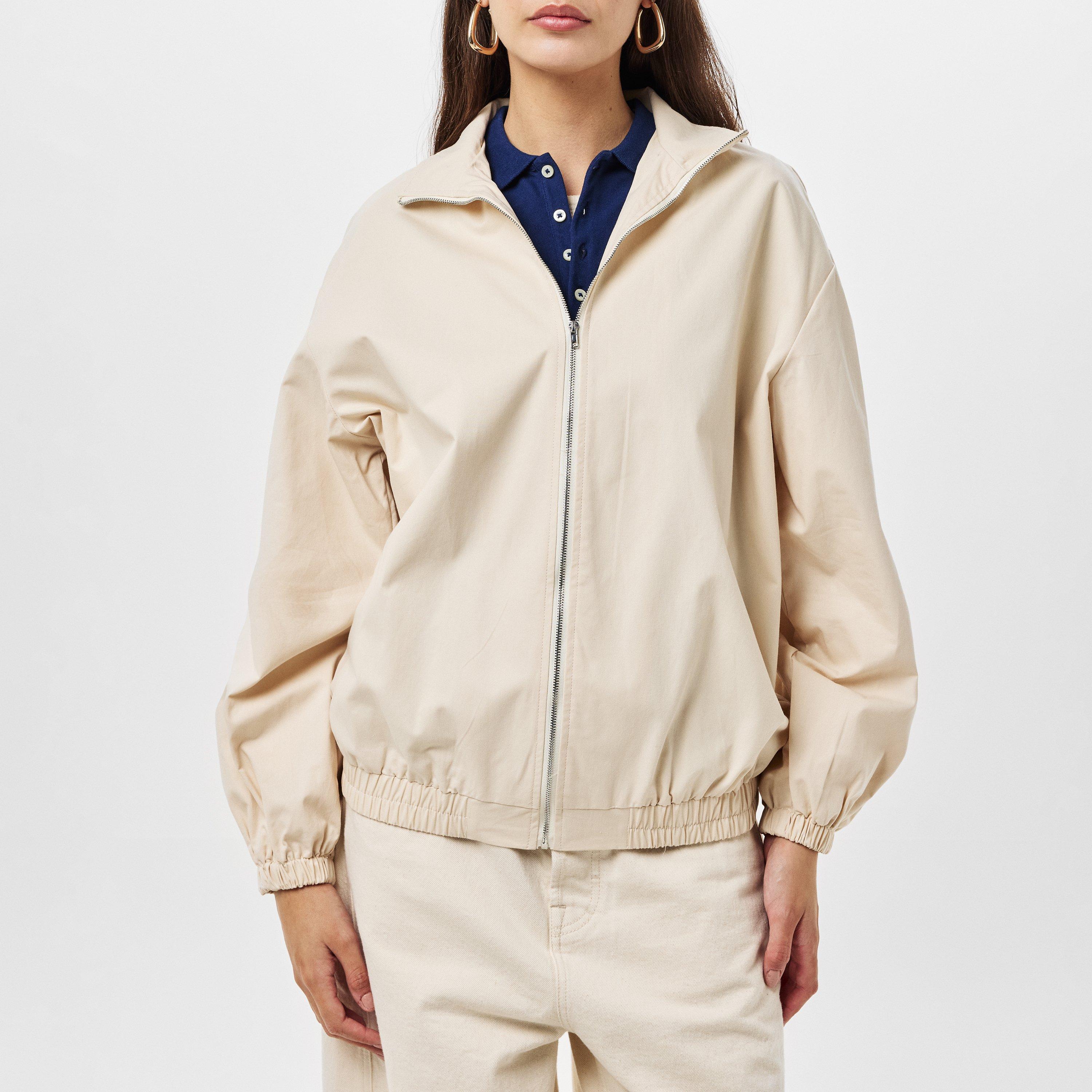 Cream - Missy Empire - Oversized Cotton Long Sleeve Bomber Jacket - 3