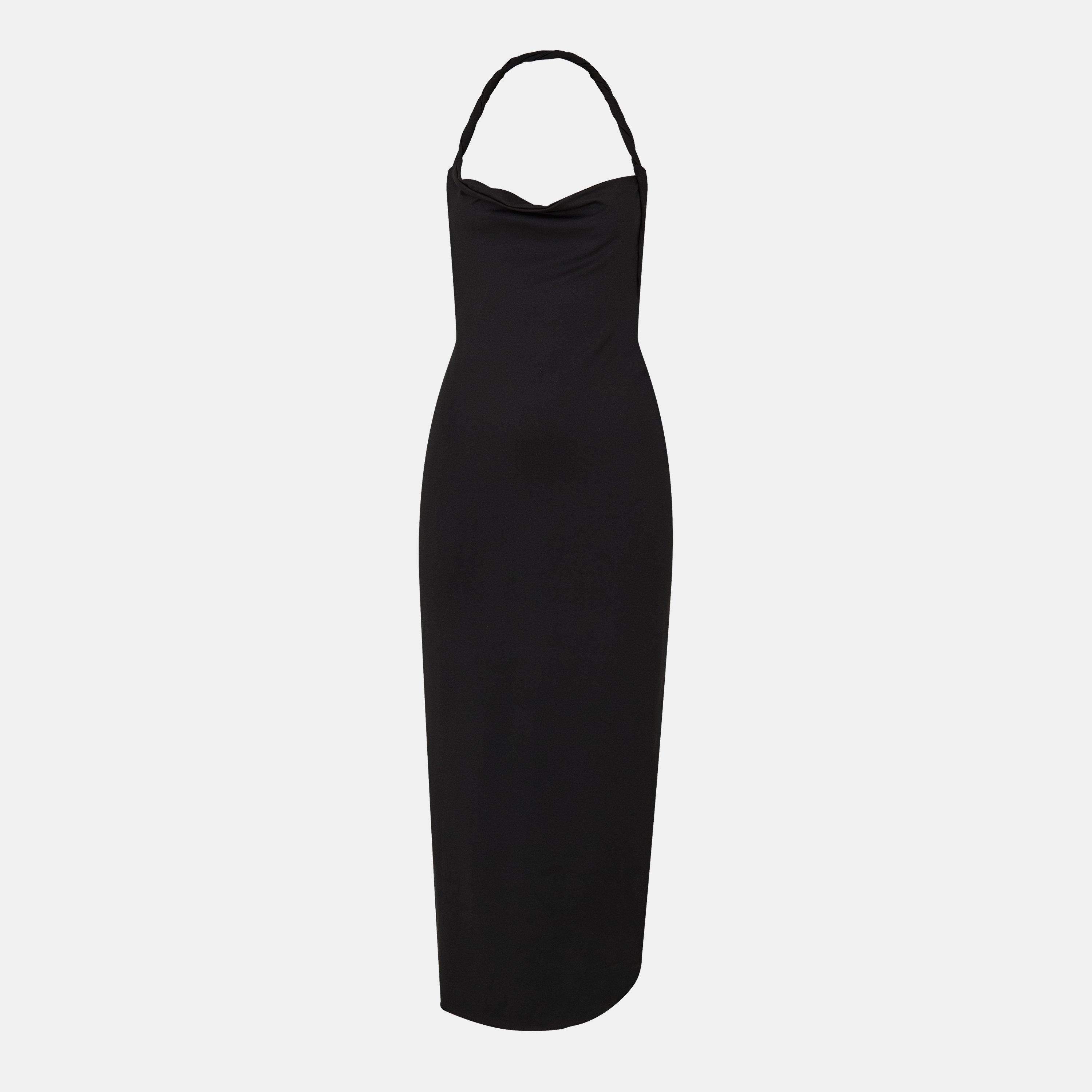 Missy Empire Women's Twist Back Slinky Maxi Dress - Black - 12 (M)