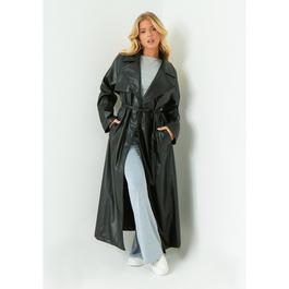 Missy Empire Leather Trench Coat