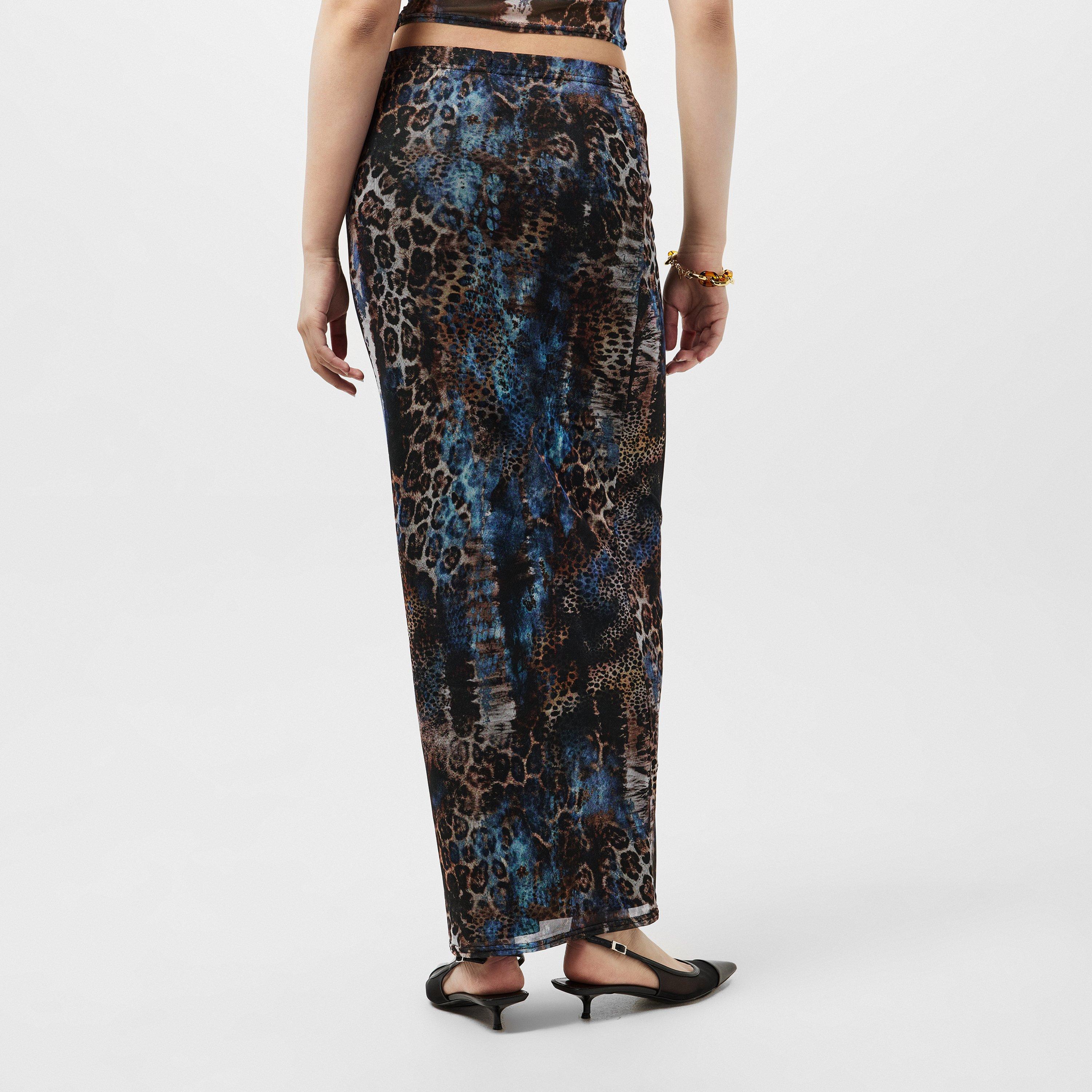 Blue - Missy Empire - Mesh Printed Maxi Skirt Womens - 4