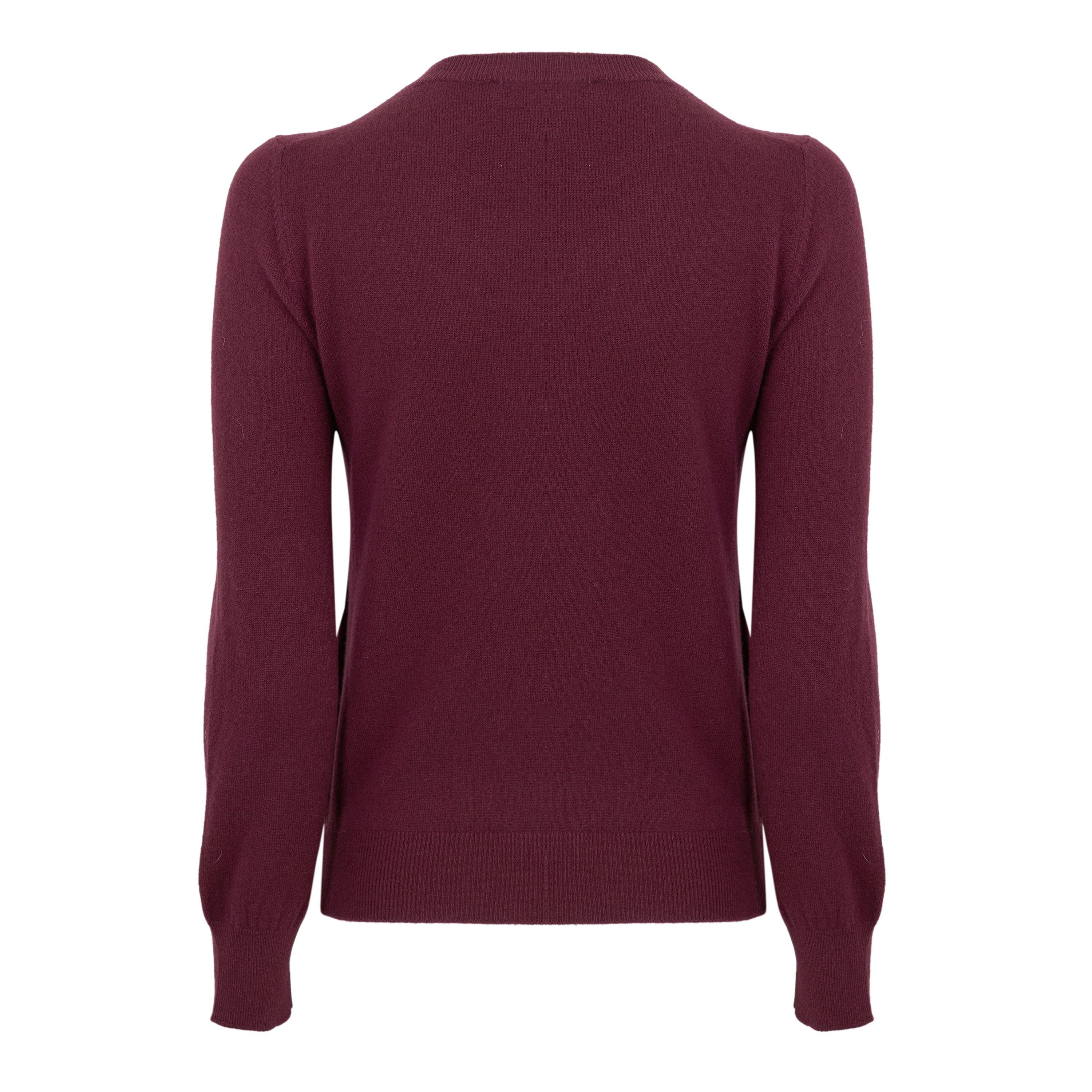 Amaranto - Miu Miu - Women's Wool Slim-Fit V-Neck Jumper - 2