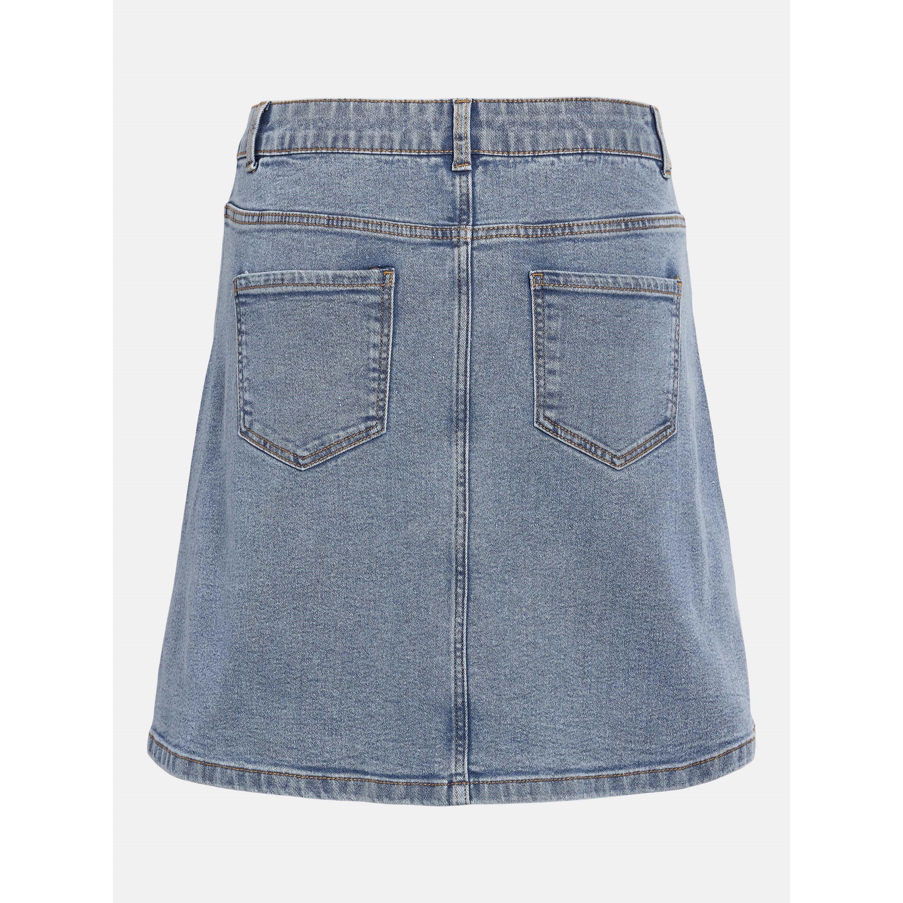 Lt Blue Denim - Noisy May - A-Line Denim Skirt - 2