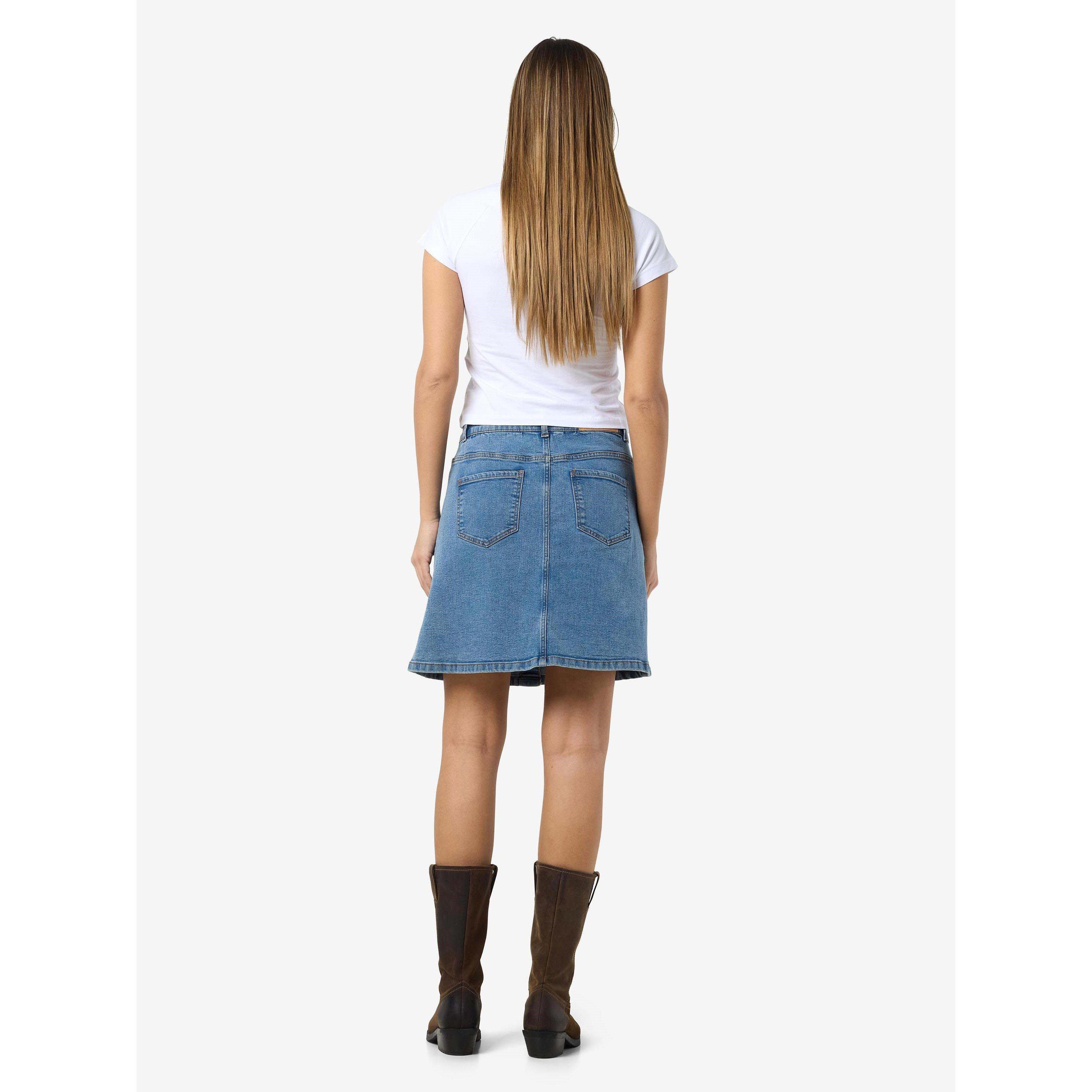 Lt Blue Denim - Noisy May - A-Line Denim Skirt - 4