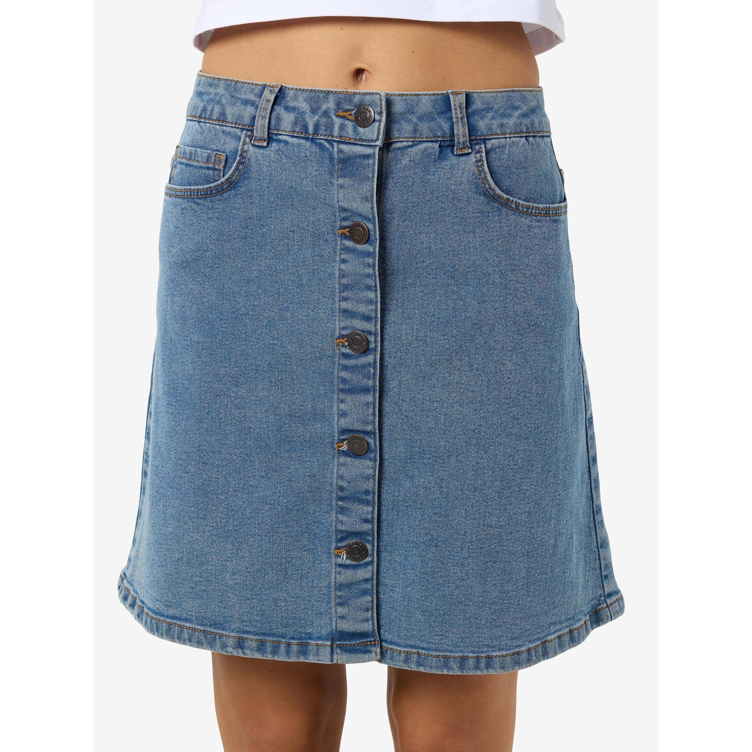 Lt Blue Denim - Noisy May - A-Line Denim Skirt - 5