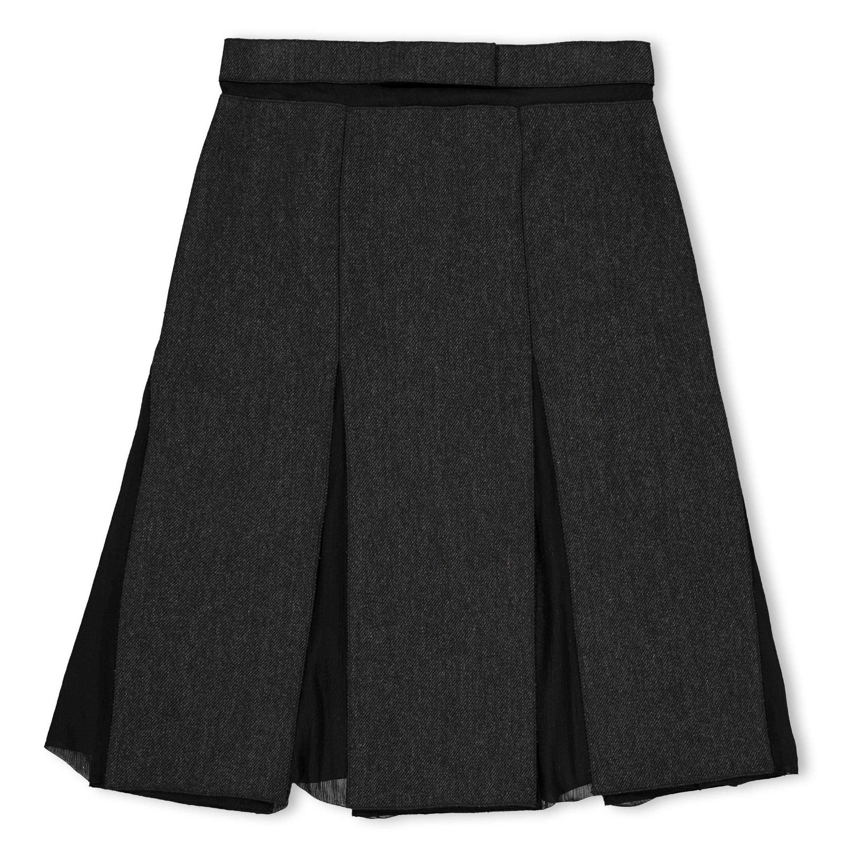 Prada Women's Grey Slate Skirt In Double Wool - Image 3