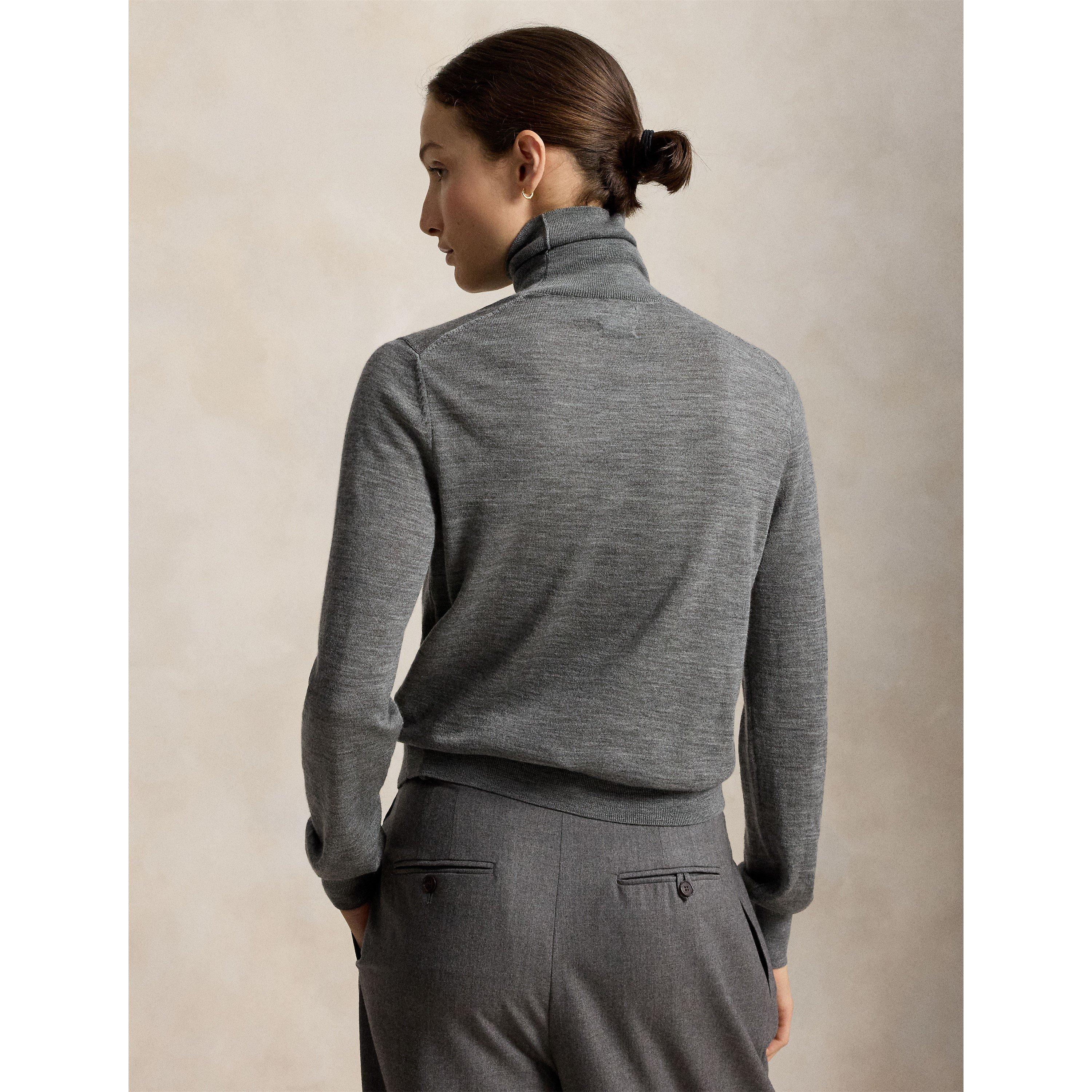 FLANNEL GRY - Polo Ralph Lauren - Women's Roll Neck Sweater Turtle Jumper - 2