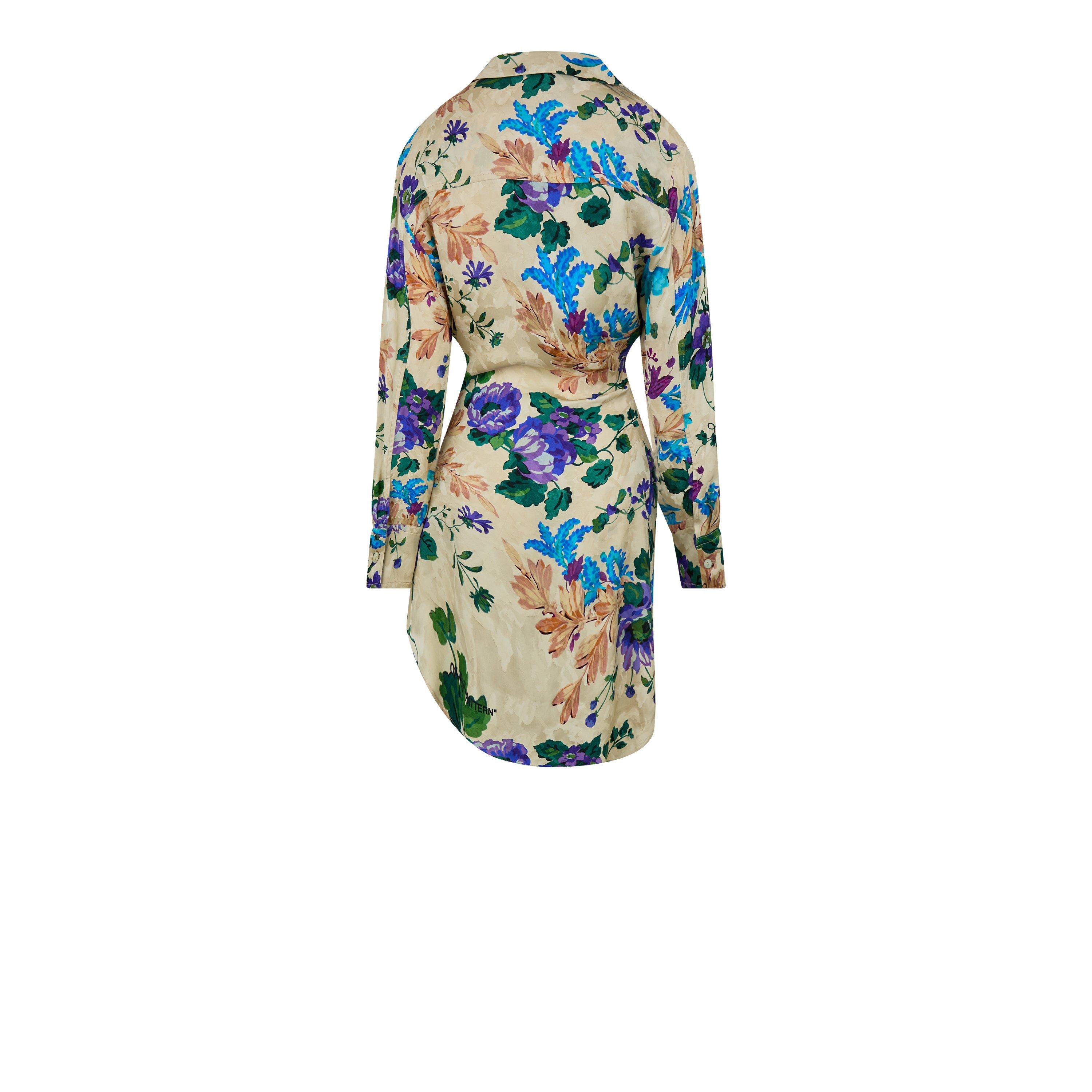 Sand Multi - Off White - Women's Floral Asymmetric Dress - 2