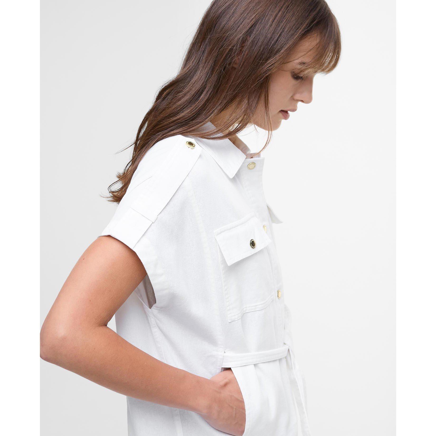 White - Barbour International - Harlow Midi Dress - 4