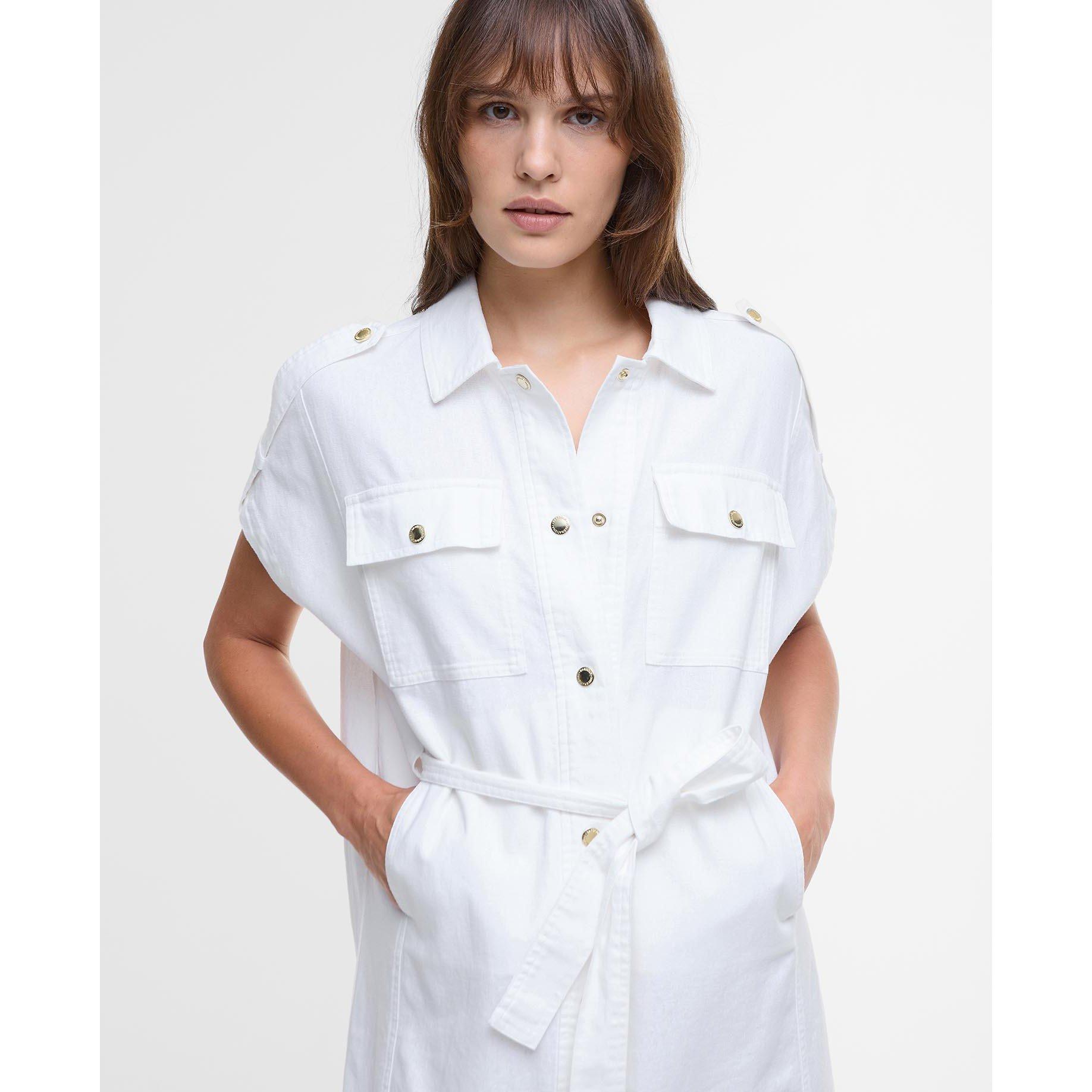 White - Barbour International - Harlow Midi Dress - 5